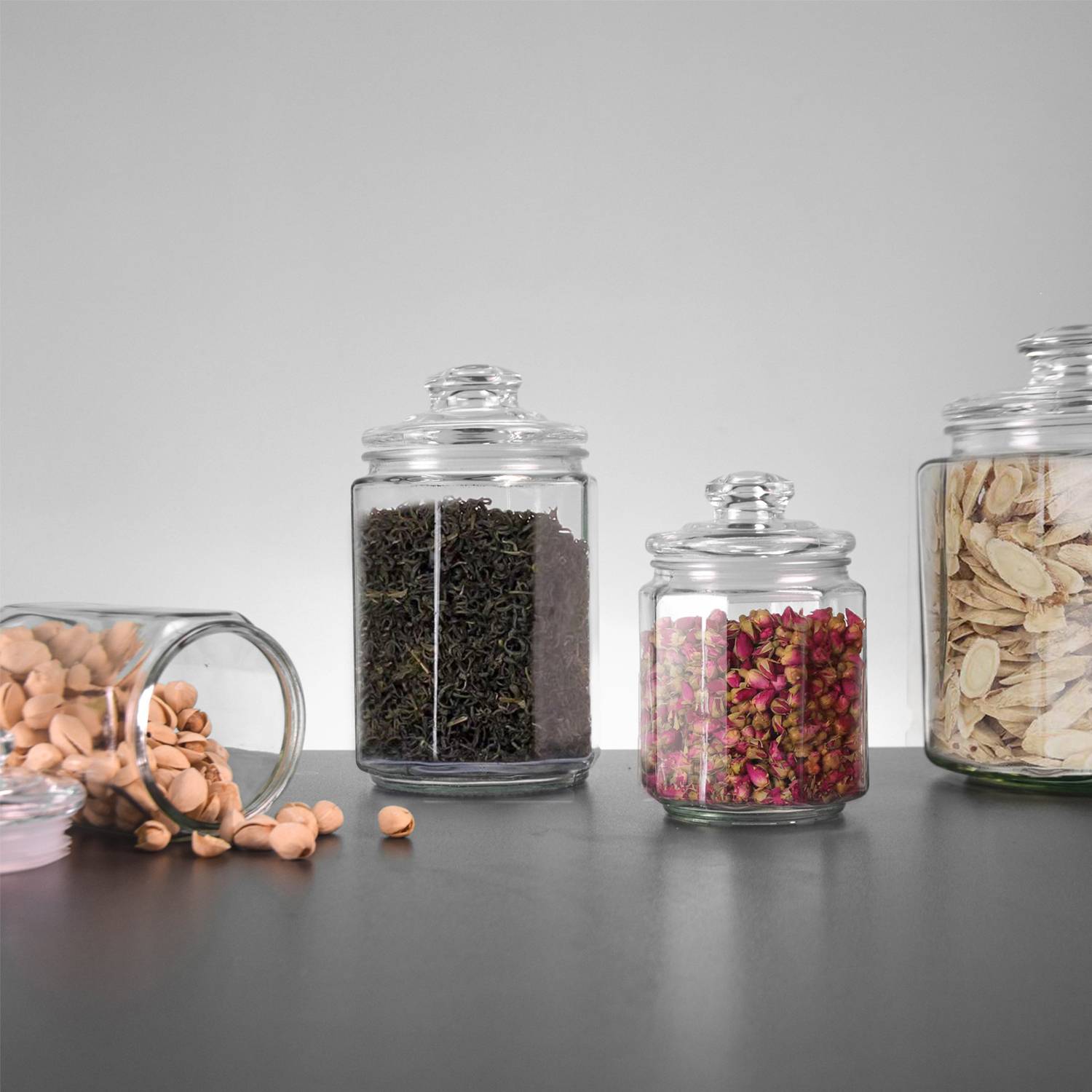 12oz Clear Glass Premium Quality Apothecary Jars/Bathroom 2