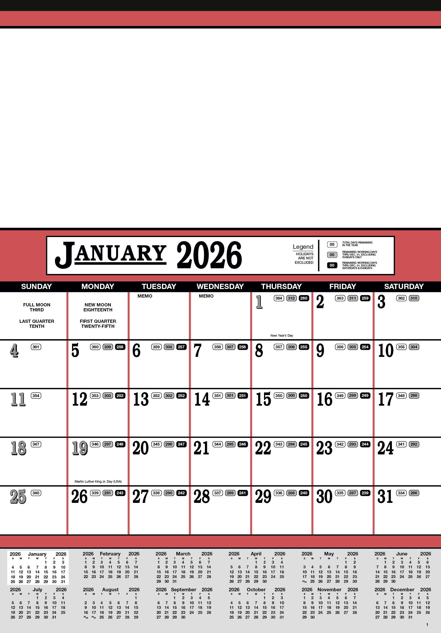 Skinner & Kennedy™ Contractor's 12-Sheet Calendar