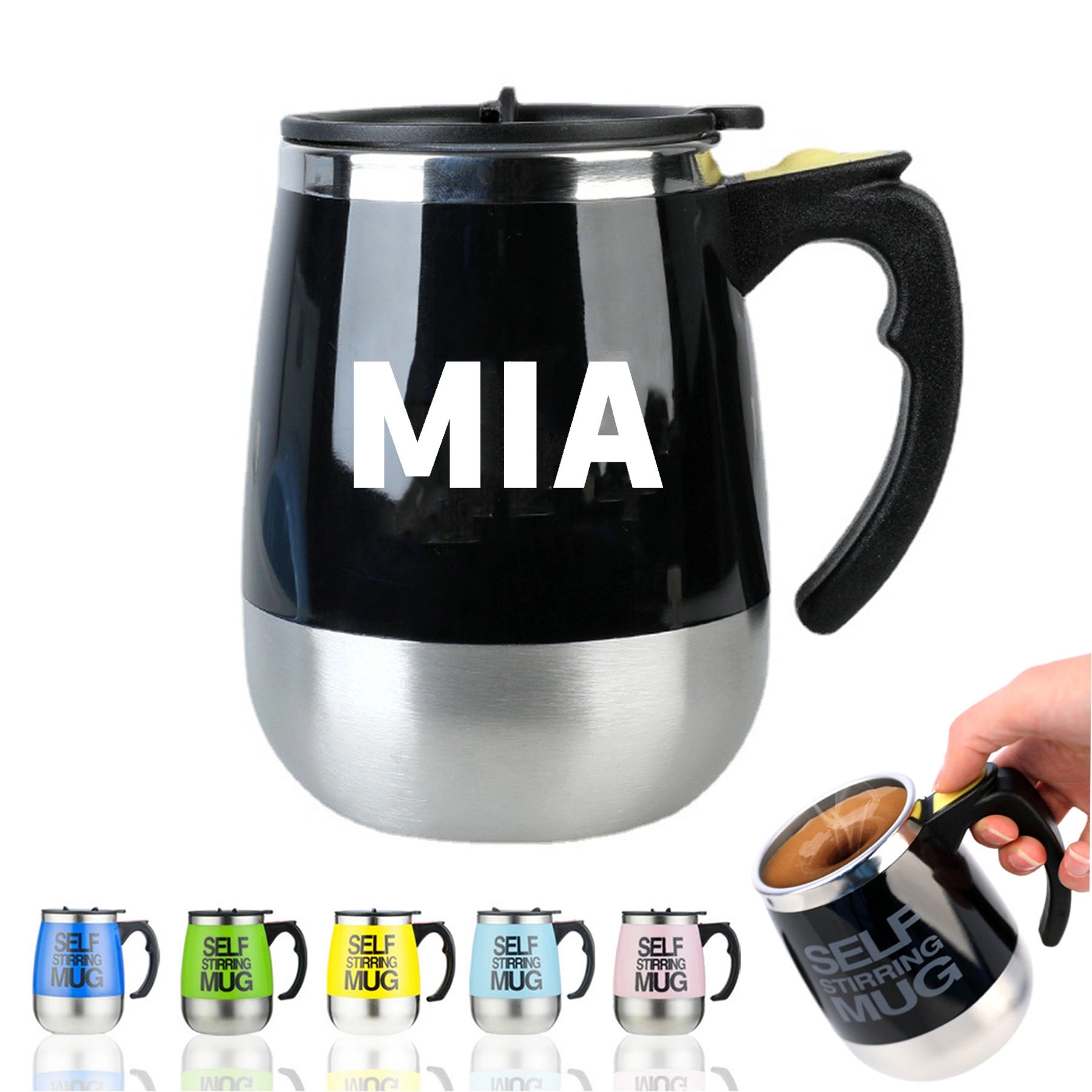 14Oz. Self Stirring Stainless Stell Travel Mug 1