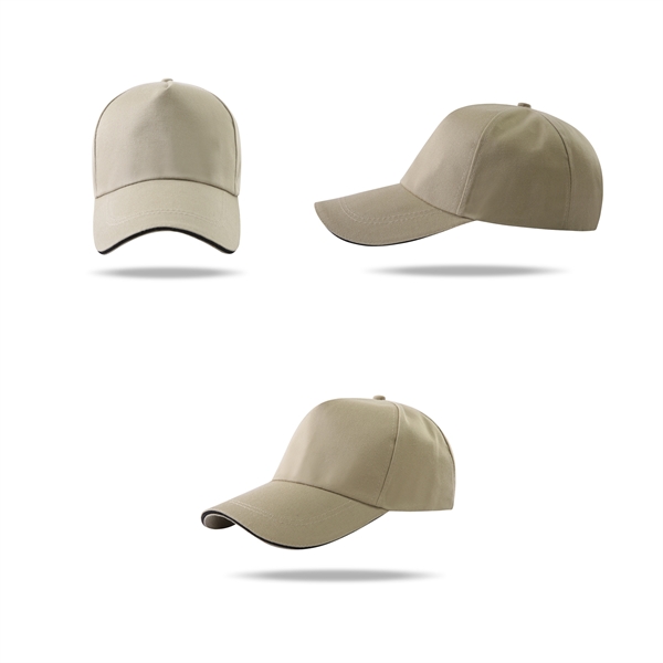 Stock Poly Cotton 5 Panel Cap, Double Buckle Back Fastener 33