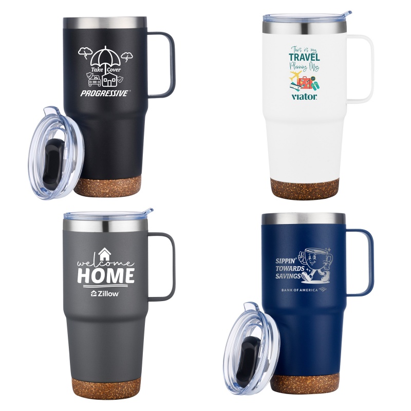 24 oz. Stainless Steel Travel Mug with Cork Bottom 2