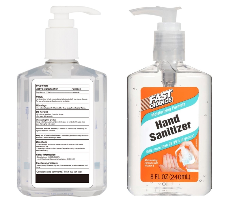 Hand Sanitizer Gel with Pump, 8 oz. - Printed 1