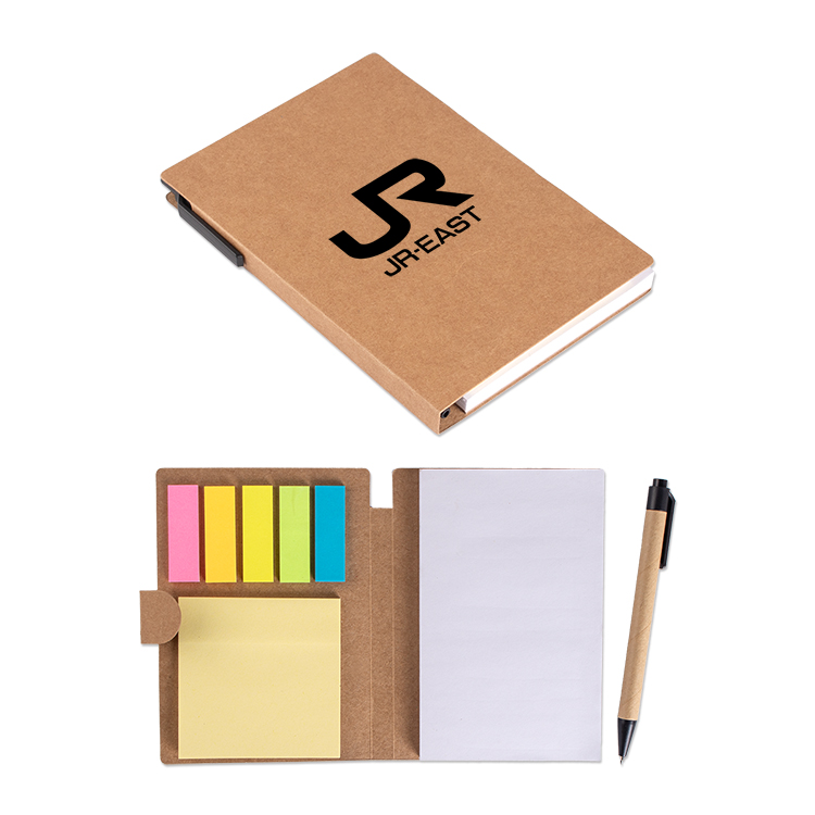 Kraft Notebook with Sticky Notes and Pen 2