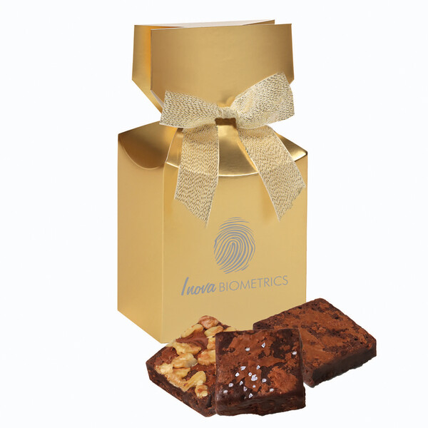 Gourmet Brownies in Gold Premium Delights Gift Box 2
