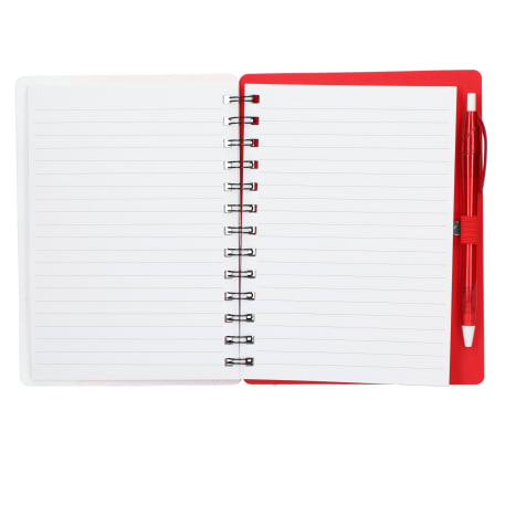 5" x 7" Recycled Dual Pocket Spiral Notebook w Pen 156