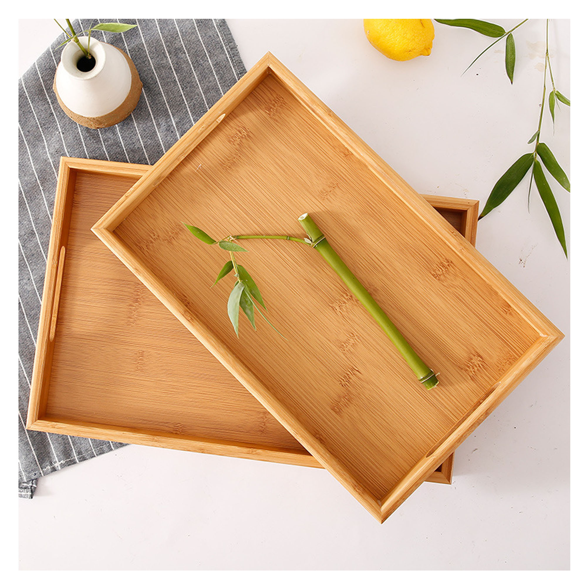 Wood Rectangular Household Tea Tray 2