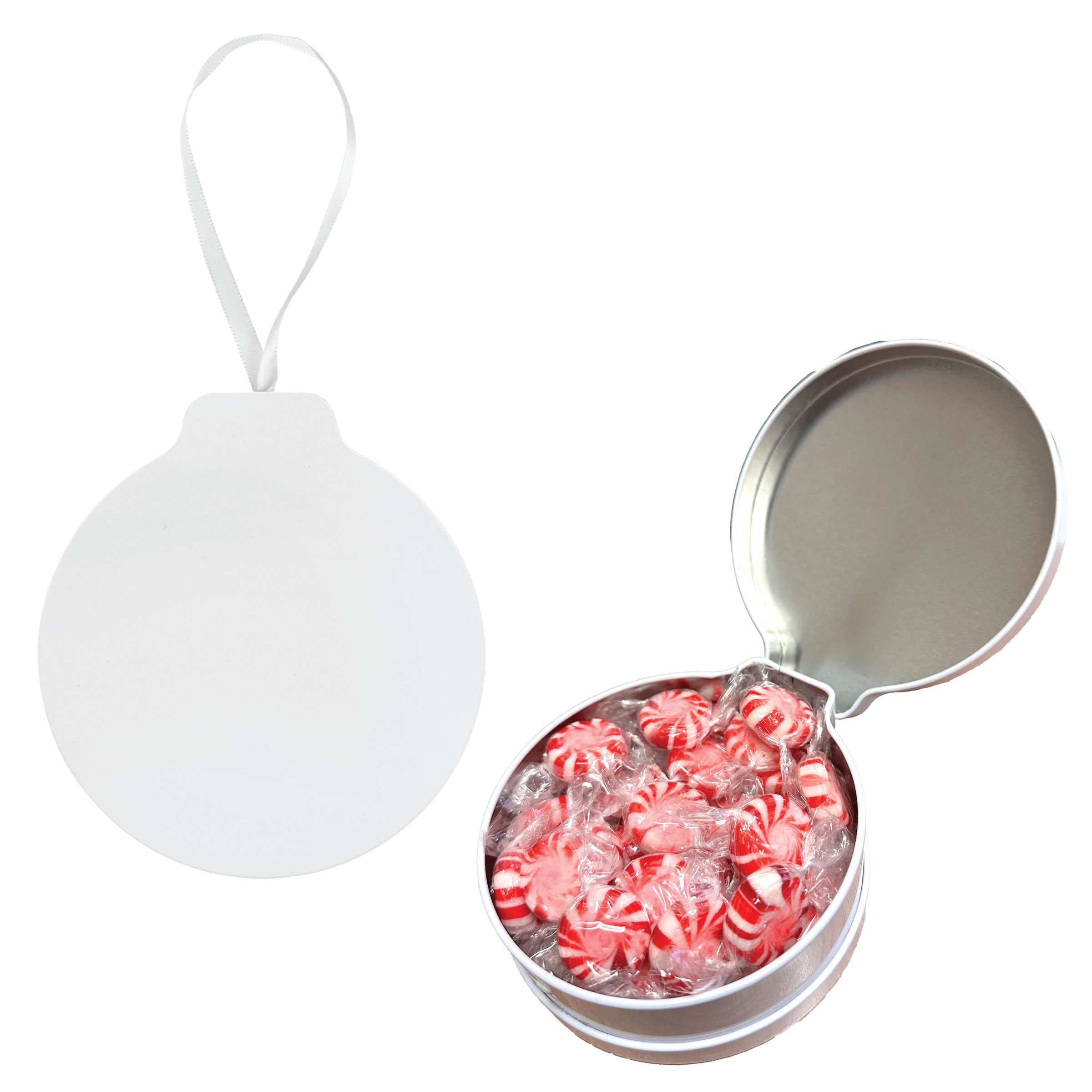 FULL COLOR ORNAMENT TIN WITH CANDY 26