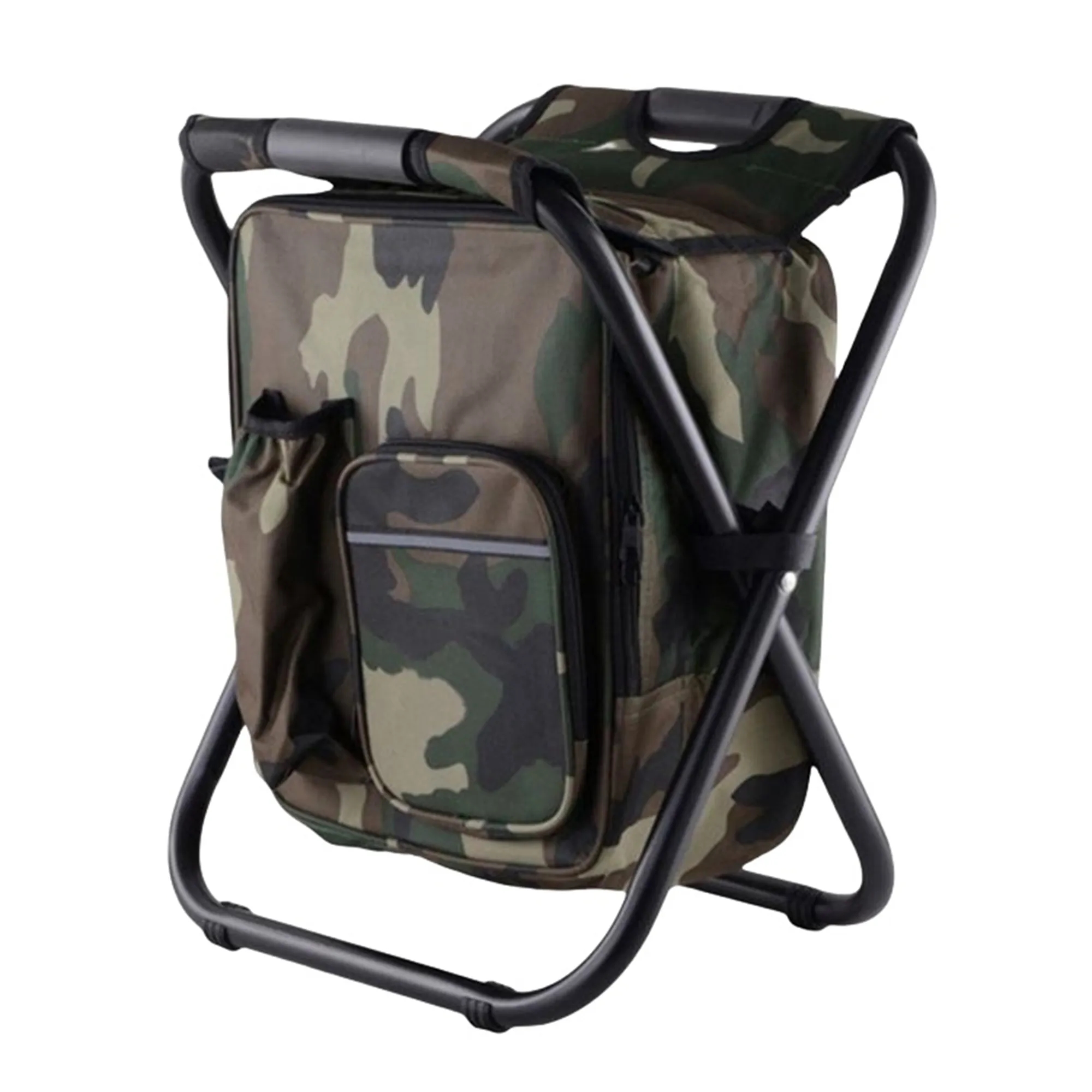 Folding Backpack Stool Cooler Chair Heavy Duty 4