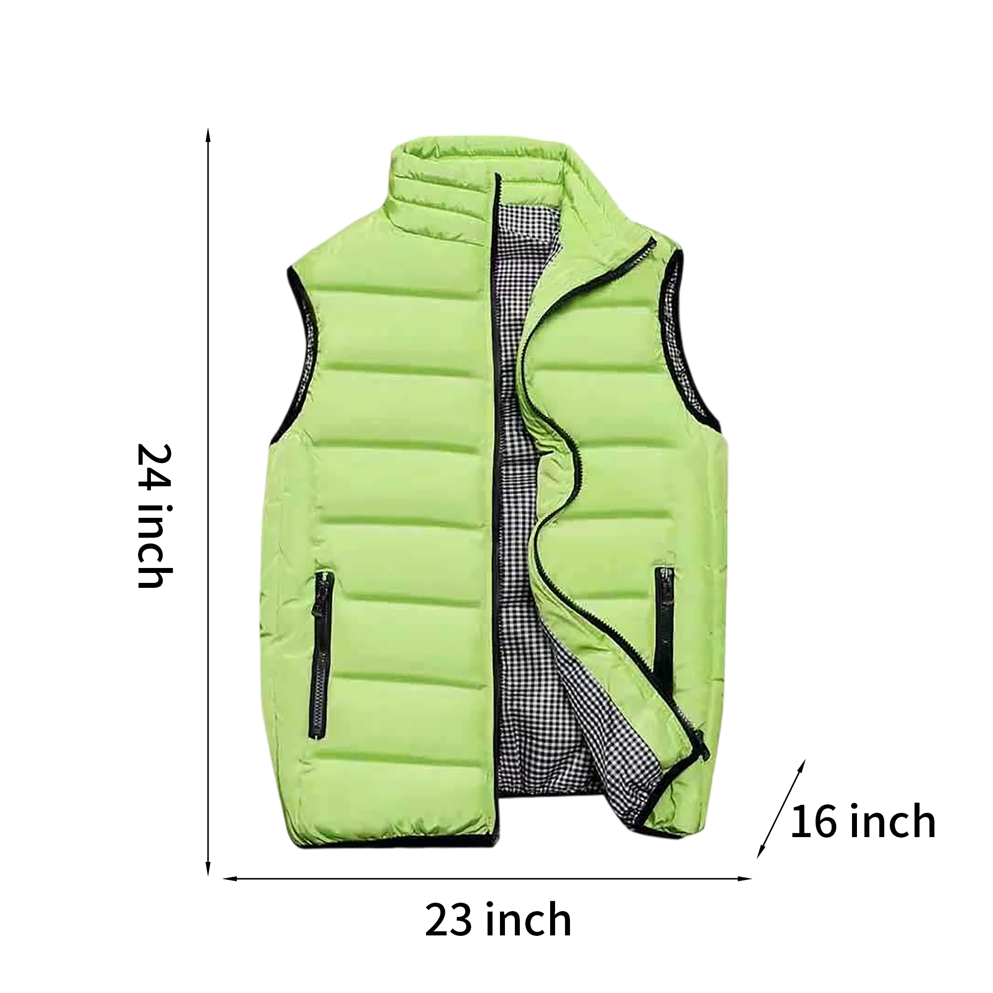 Polyester Quilted Packable Puffer Vest With Front Zipper Closure 5