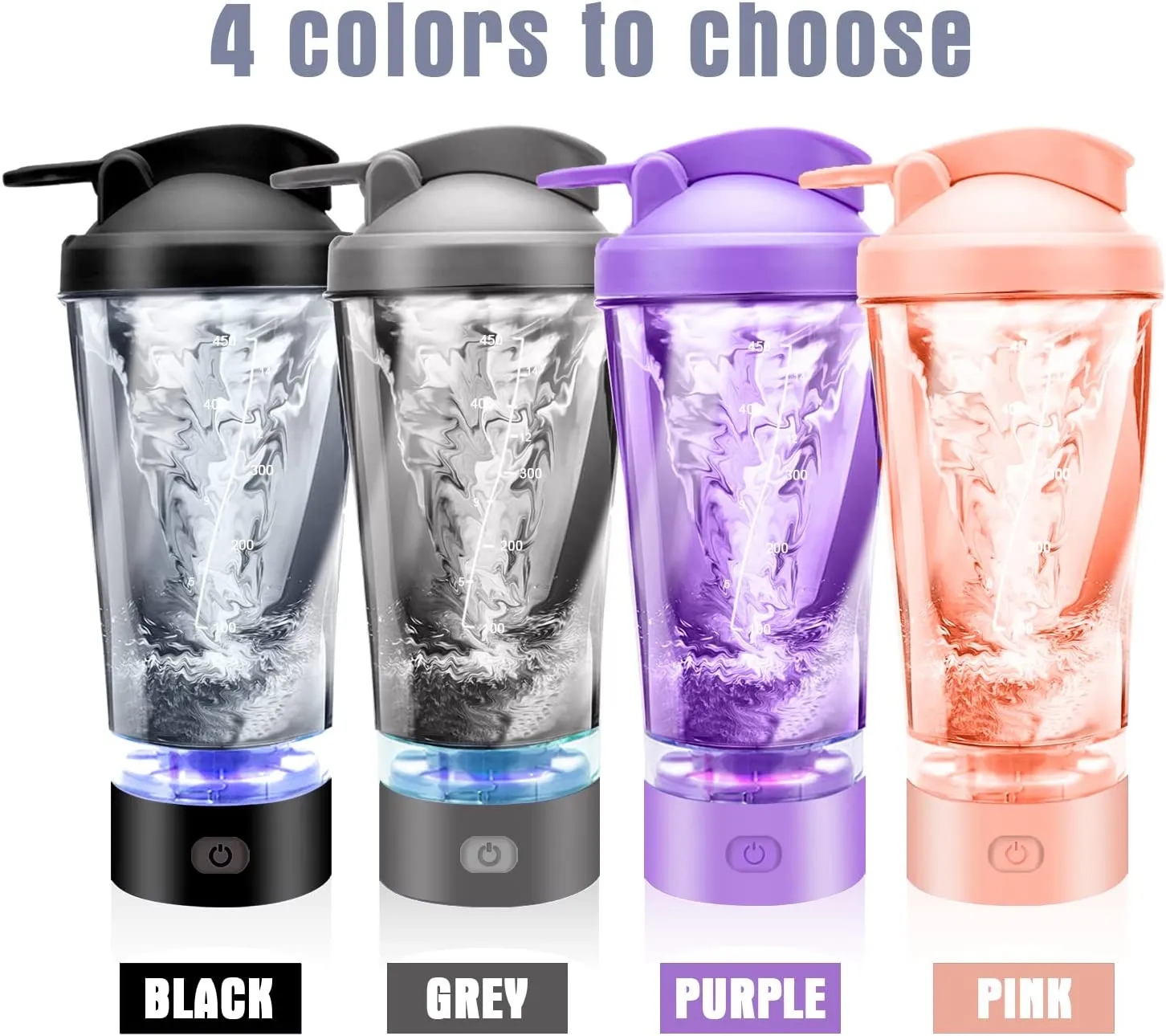 16oz Rechargeable Protein Shaker Bottle with Light 7