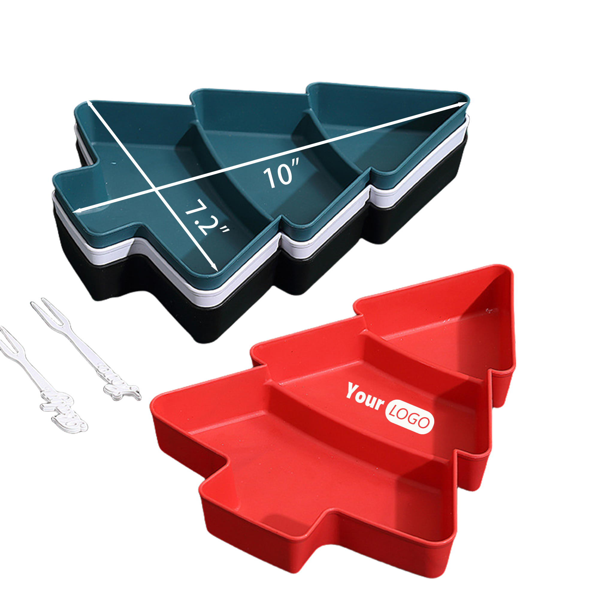 Christmas Tree Serving Platter Tray 6
