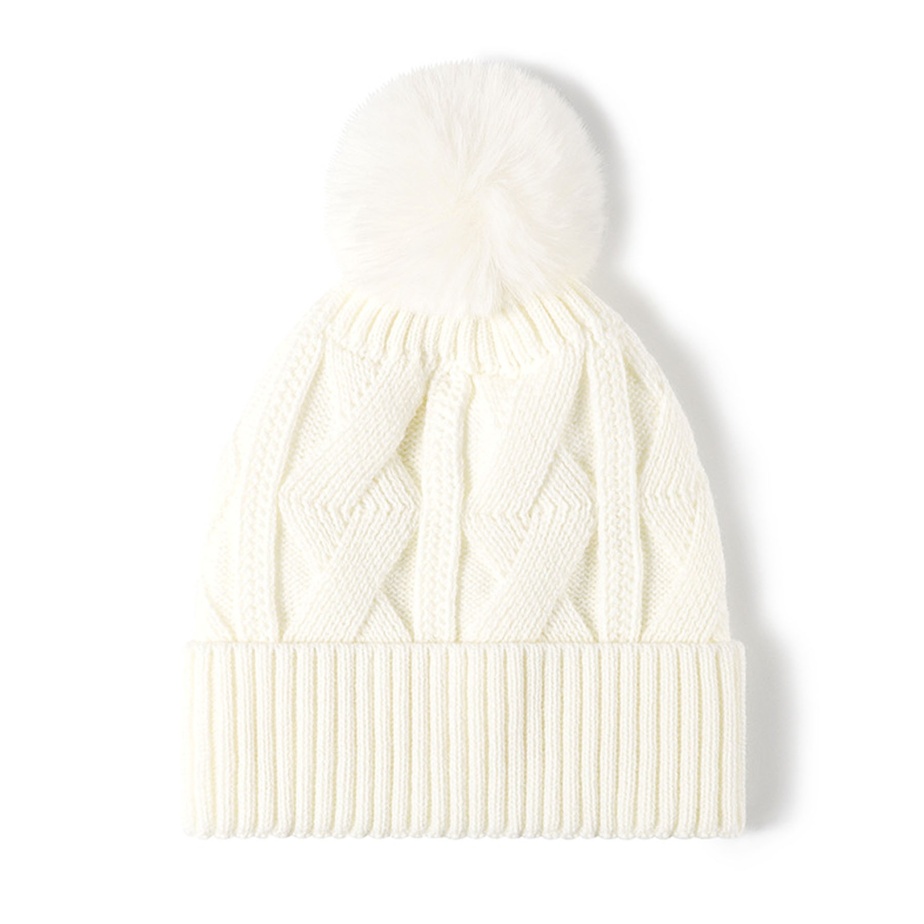 Thick Knitted Hat With Pom 6