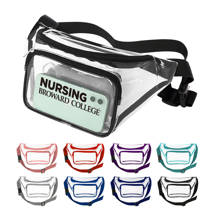 Clear Heavy Vinyl Fanny Pack w/ Two Zipper Pockets 5