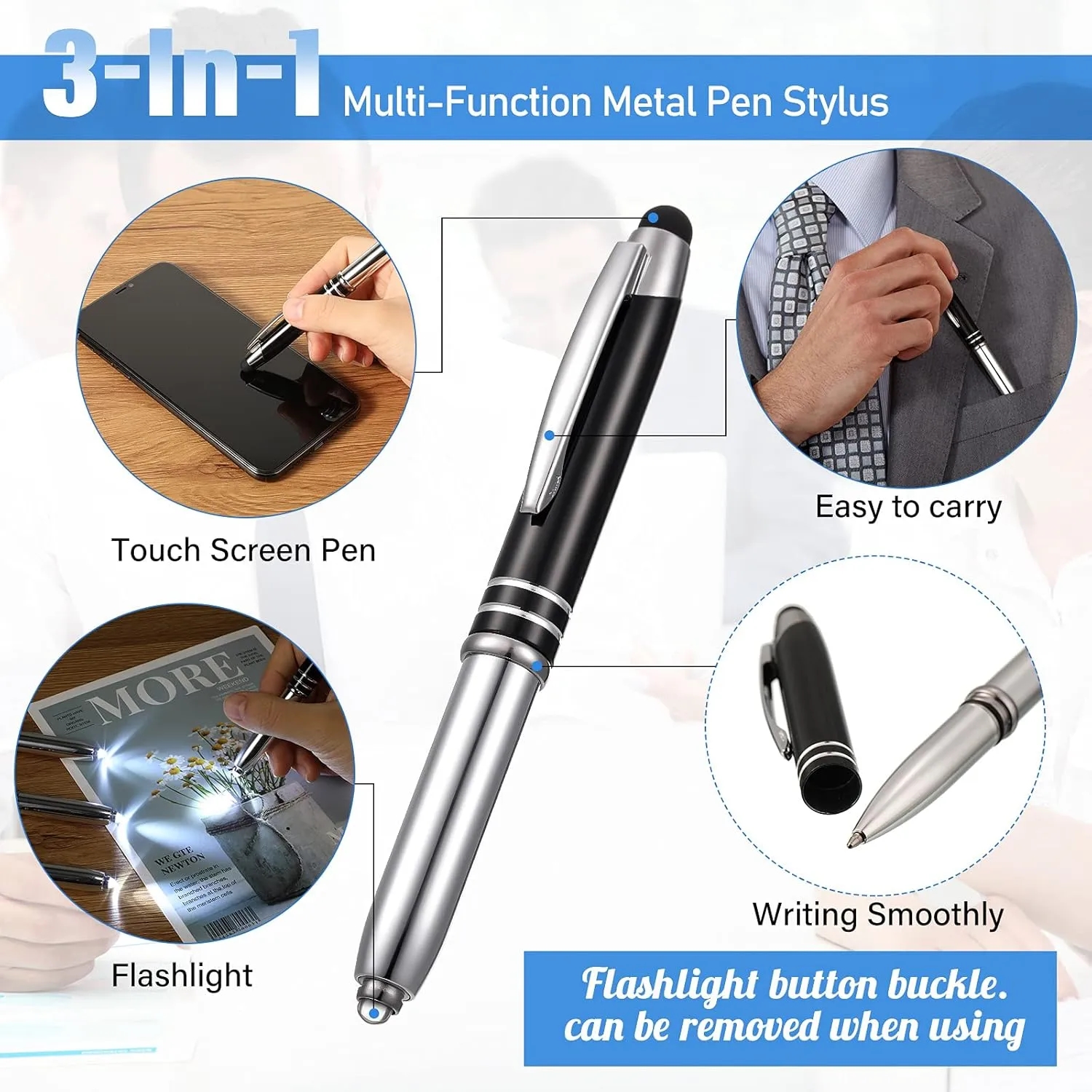 LED Ballpoint Pen with Stylus Tip 2