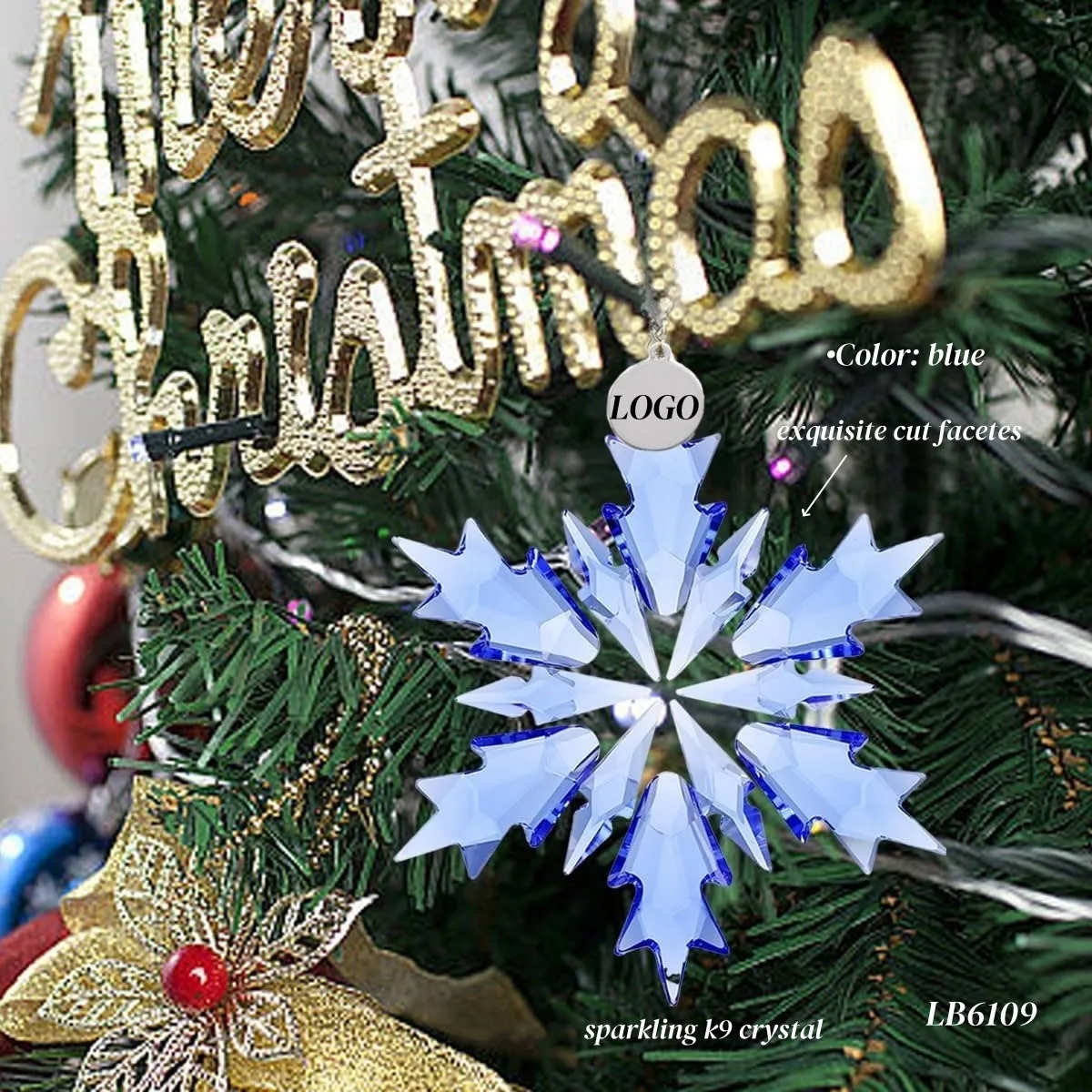 Hanging Crystal Snowflake for Christmas Ornaments 7
