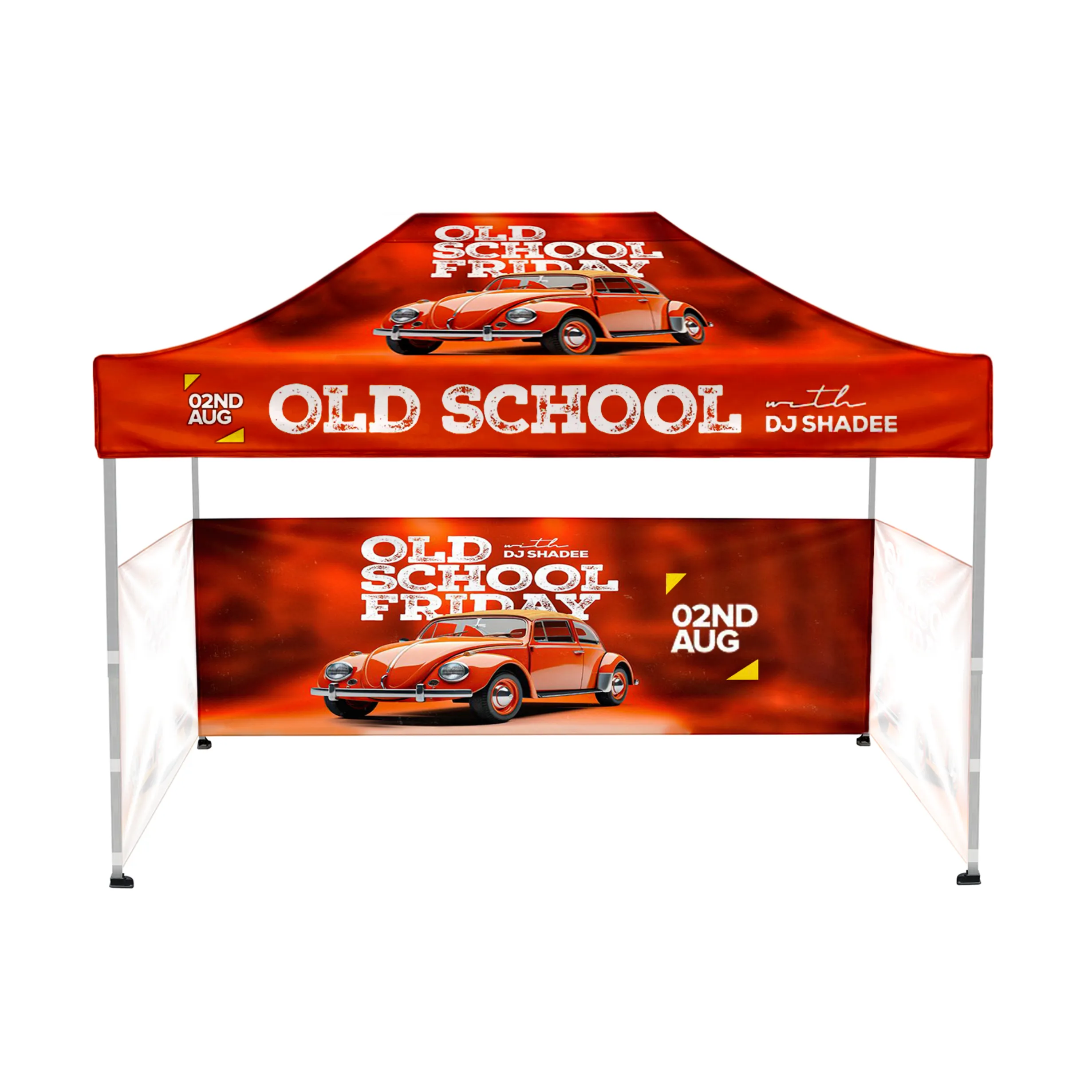 10'x15' Tent Canopy w frame, 2 side half + 1 long half wall 8
