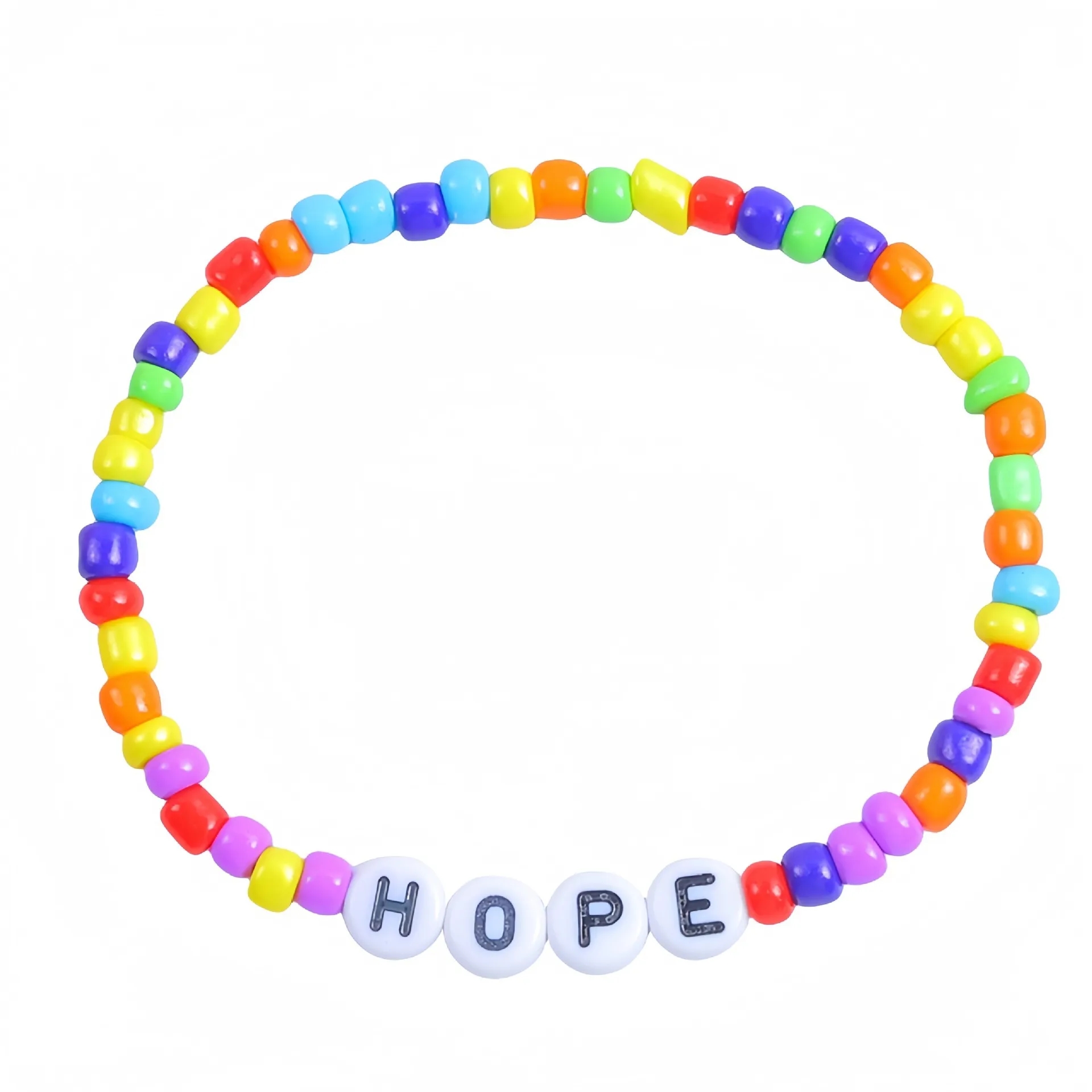 Friendship Bracelet with Plastic Beads and Letter Design 24