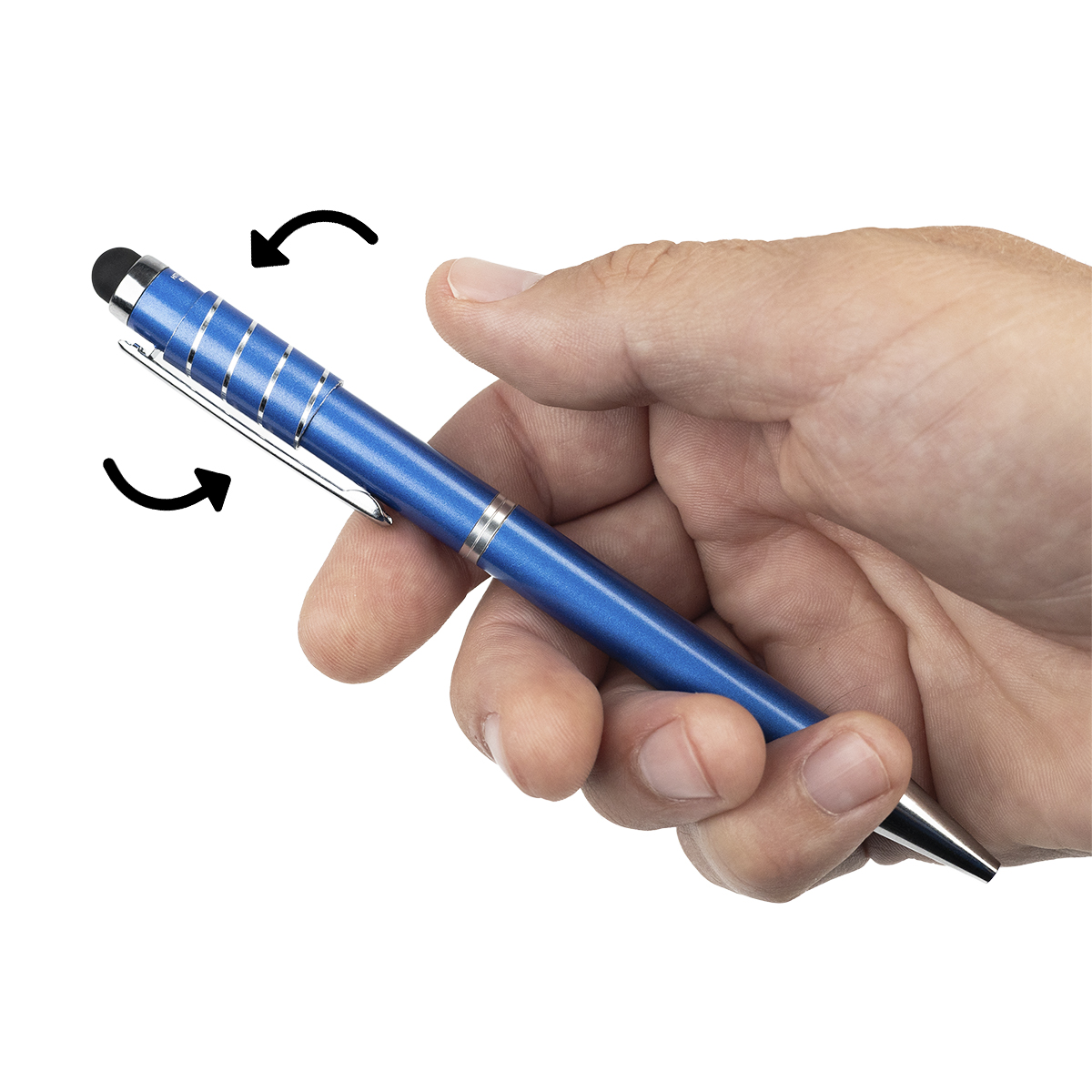 Recycled Aluminum Spinner Pen With Stylus 11