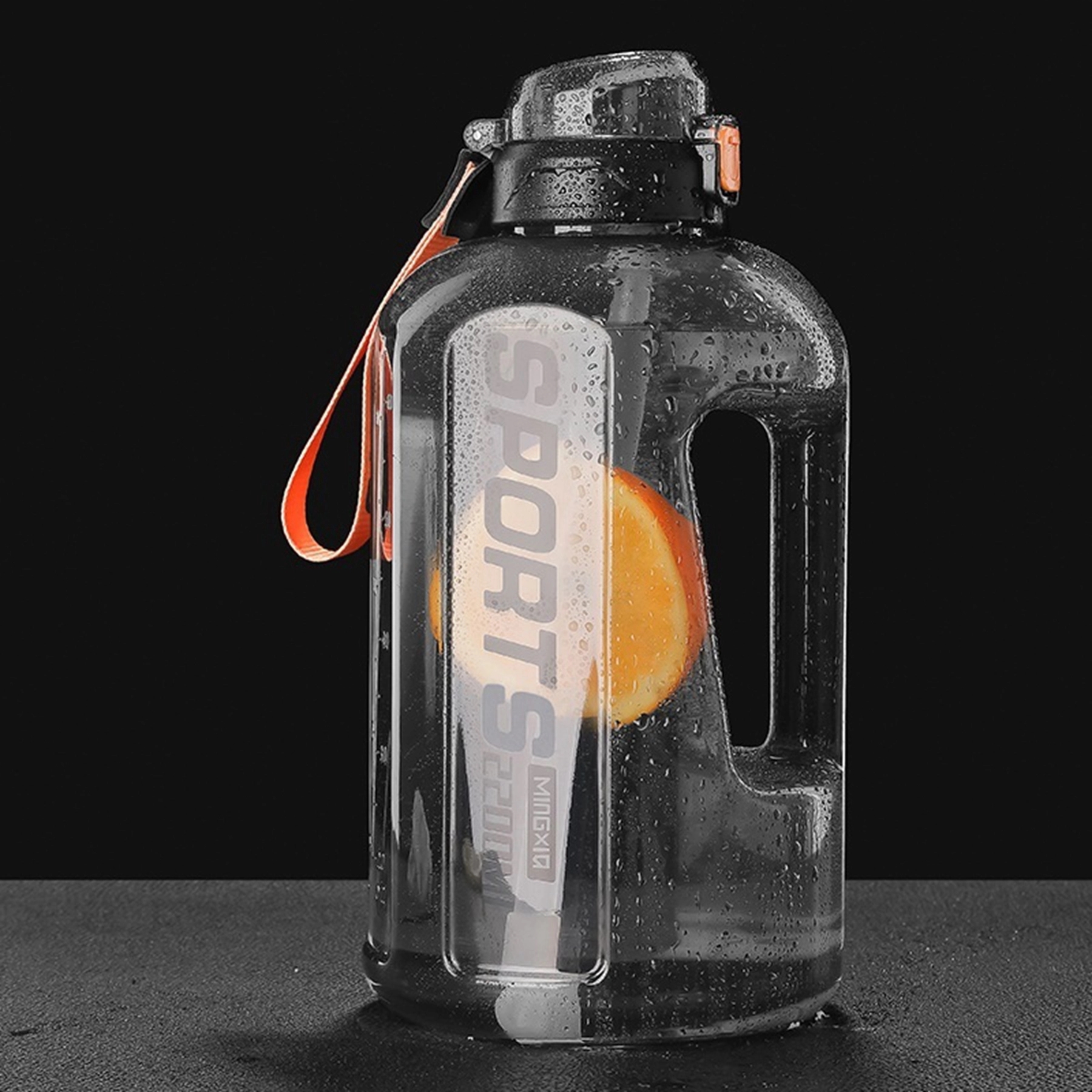 Large Capacity Plastic Sport Water Bottle with Straw Lid 10