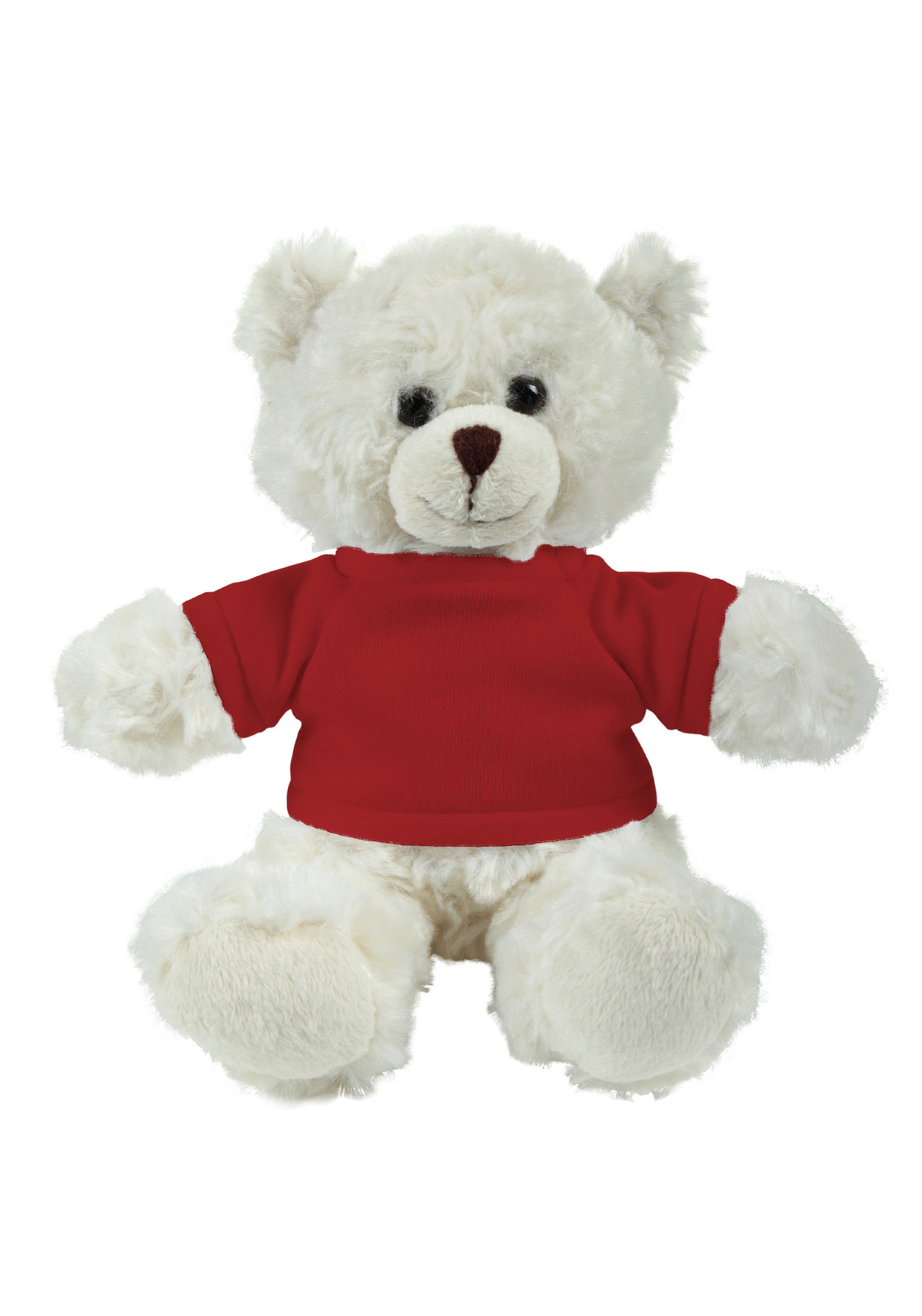soft plush  Cream Curly Sitting Bear with t-shirt 11