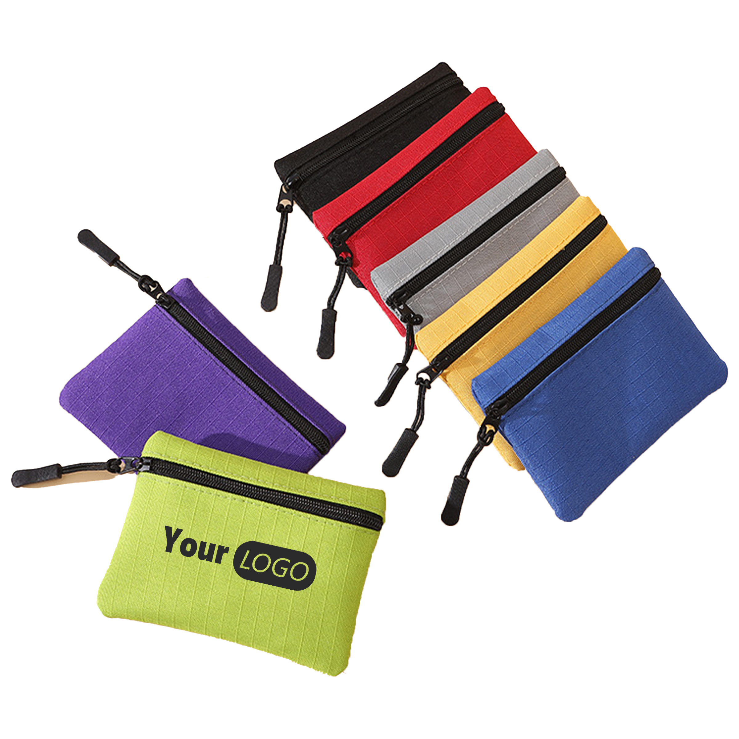 Oxford Chic Solid Color Mini Zipper Coin Purse With Logo Customization 1