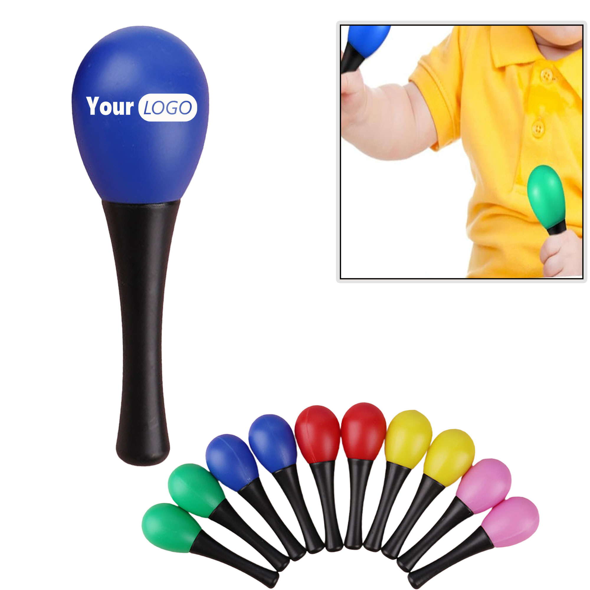 Egg Shaker with Handle Plastic Shaker 2