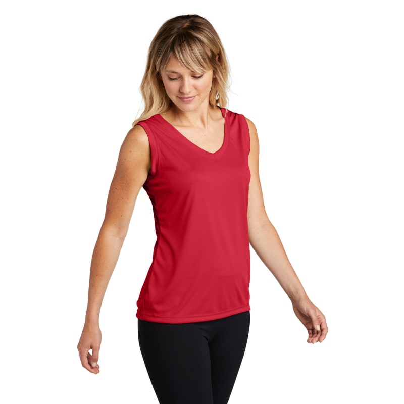 Sport-Tek Women's Sleeveless PosiCharge Competitor V-Neck Tee. 11