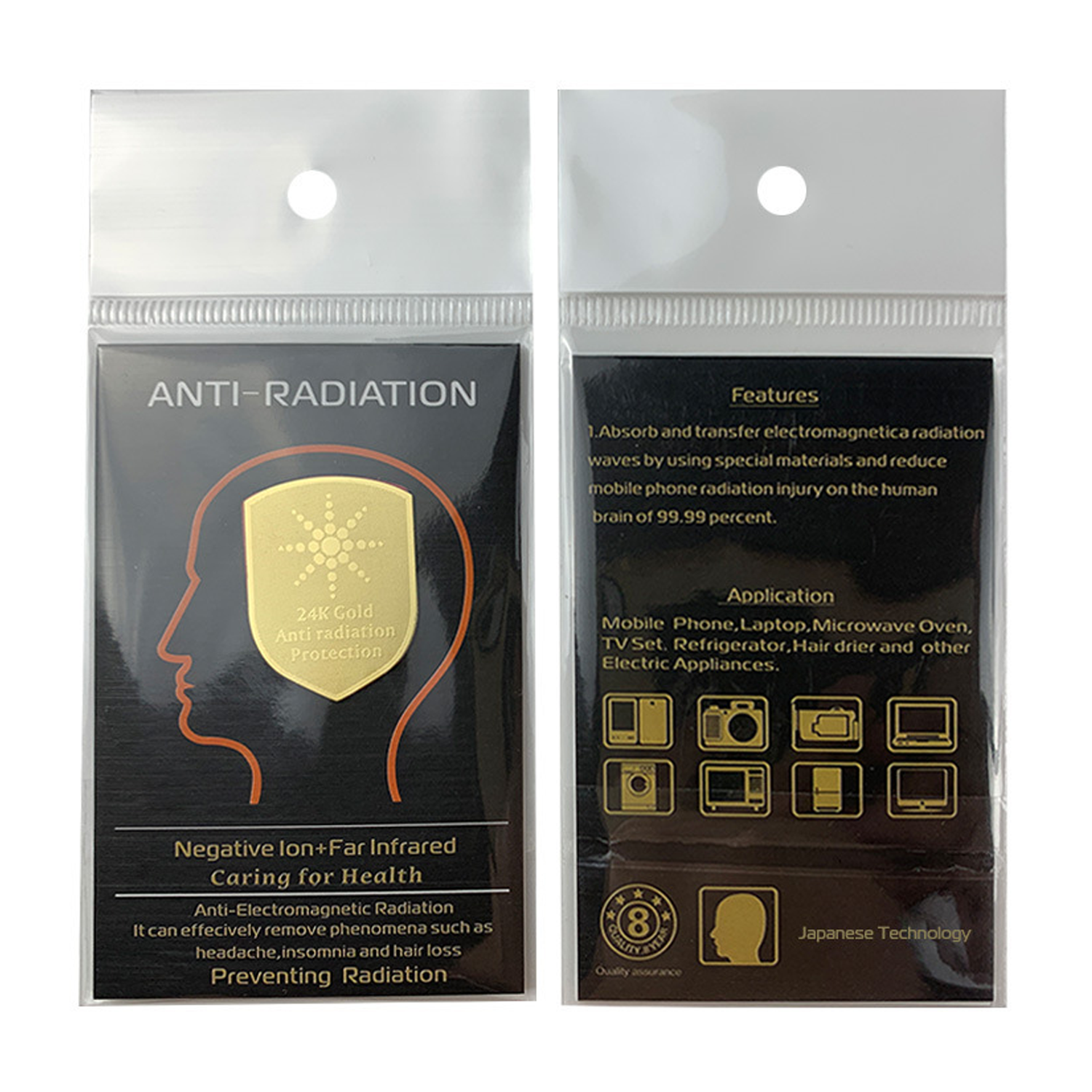 24K Gold Negative Ion Energy Phone Sticker 4