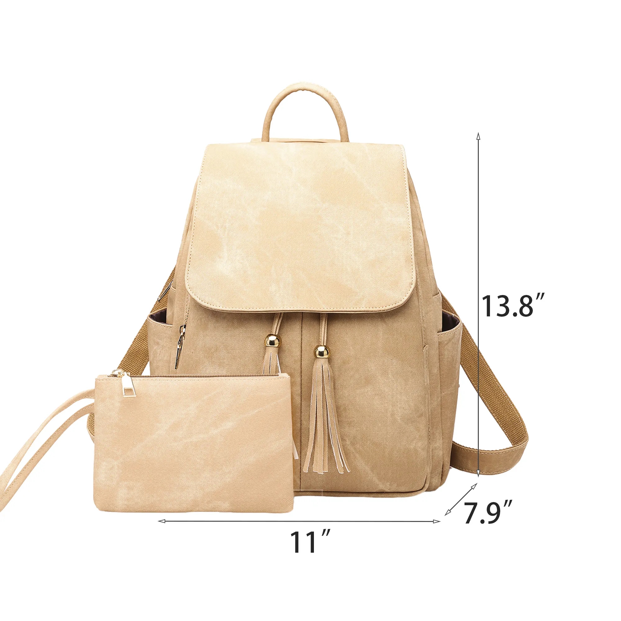 PU Leather Tassel Backpack 2
