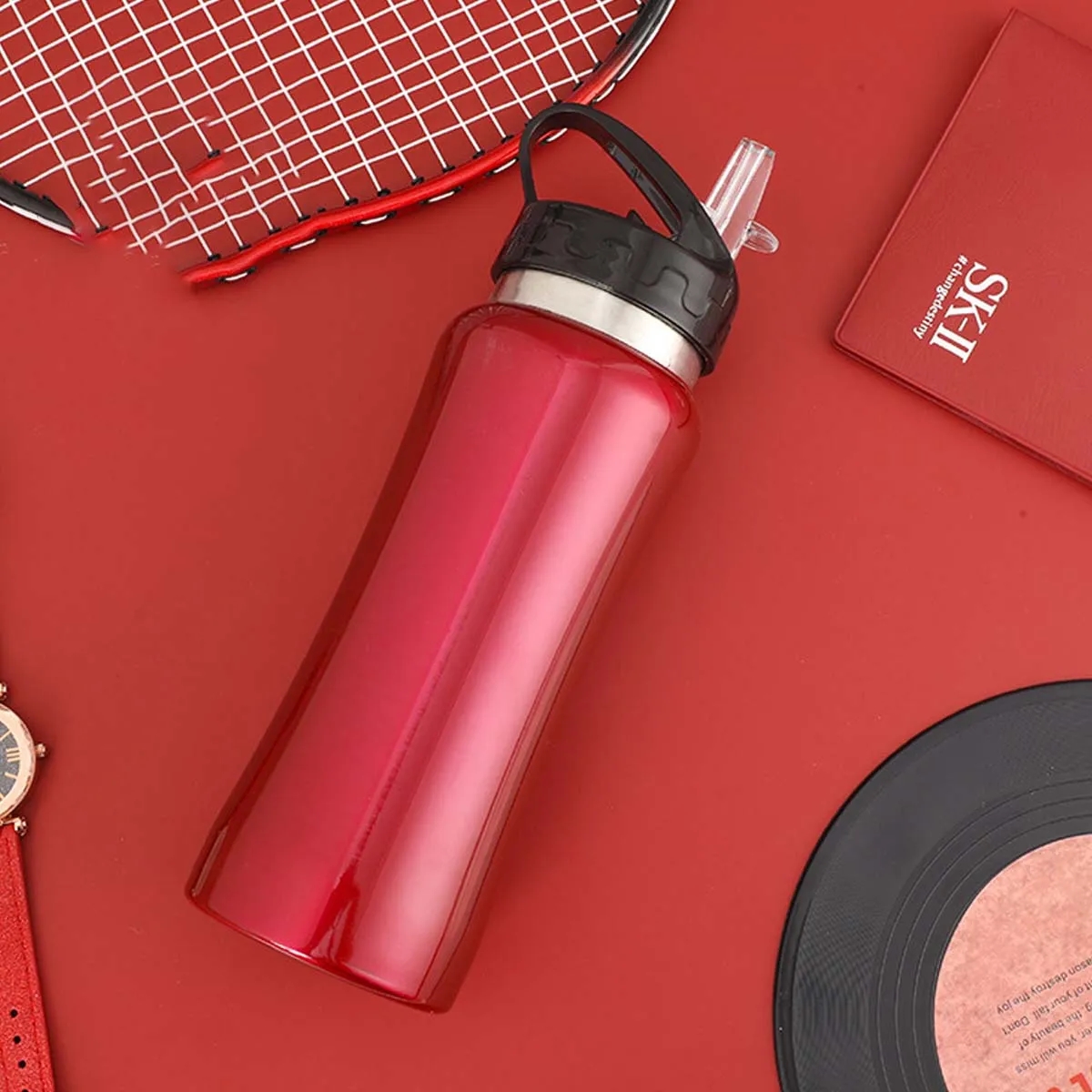 17 oz. Protable Sports Water Bottles With Straw Lid 7