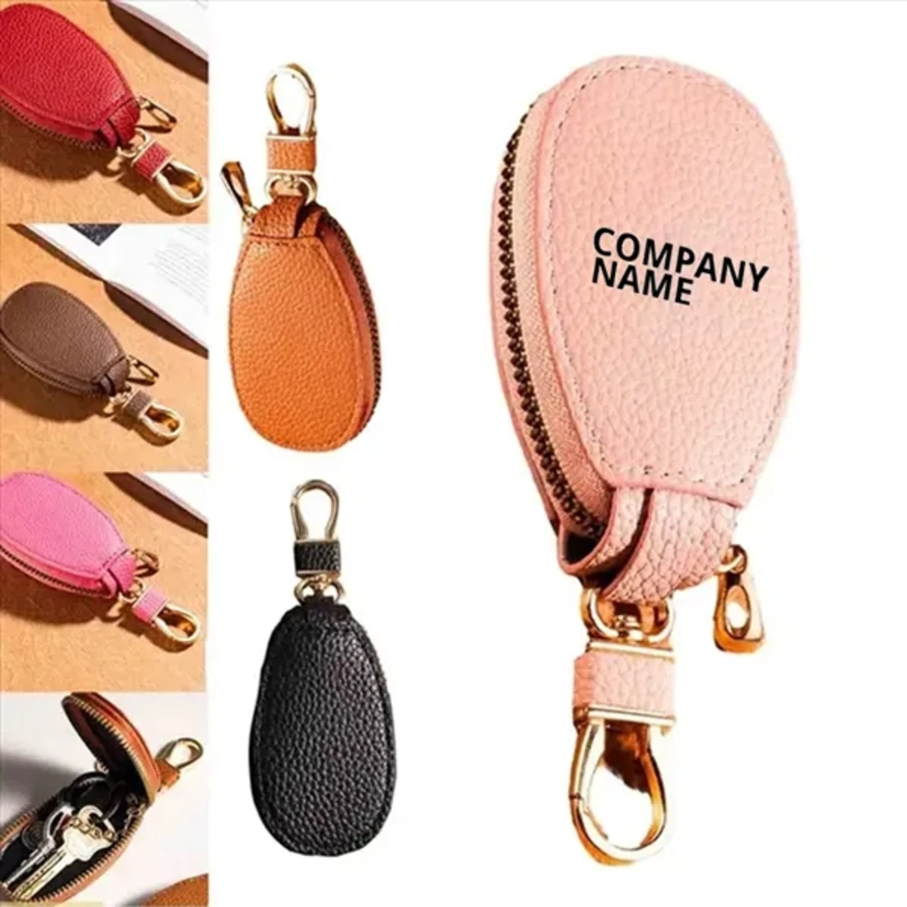 Leather Keychain with Zipper 2