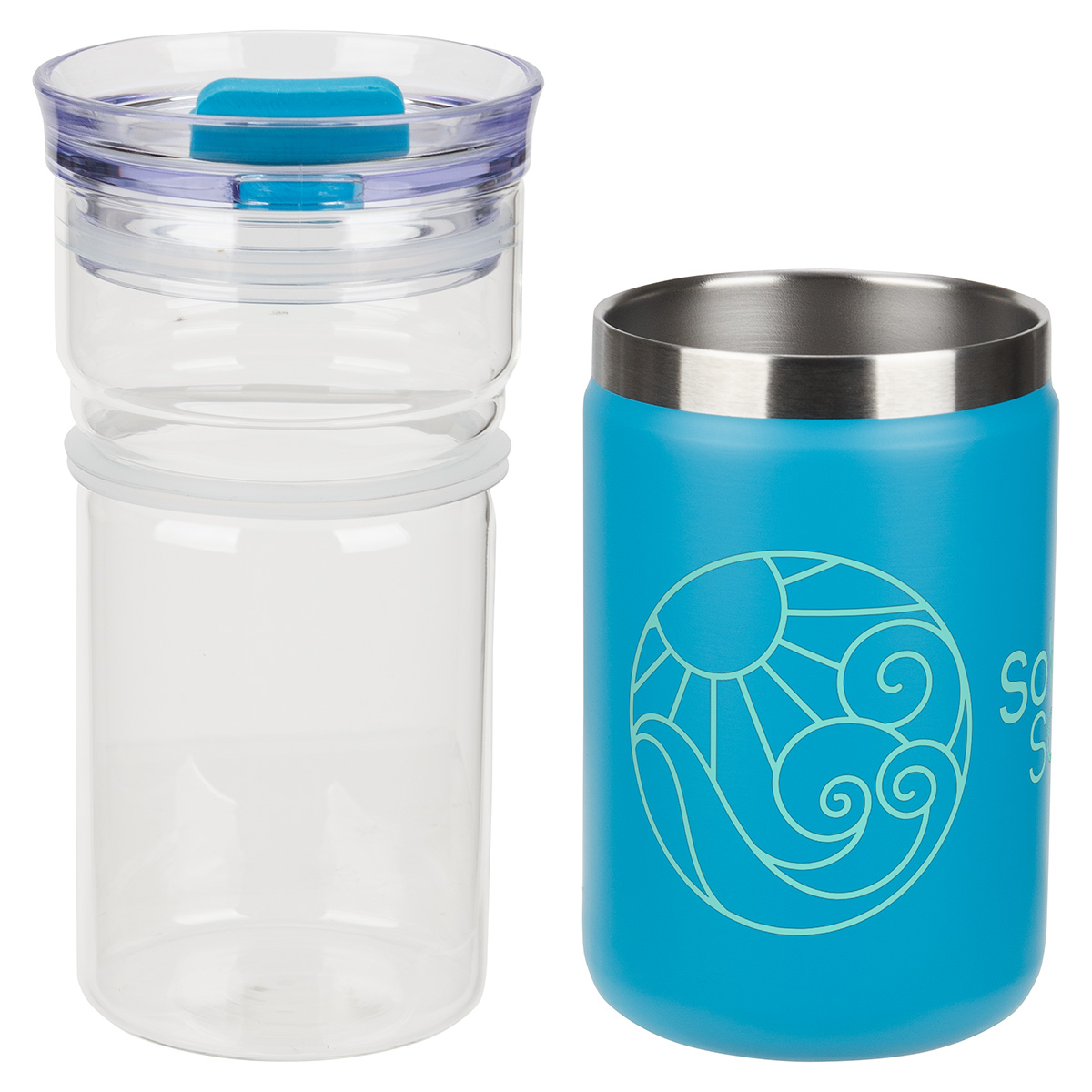 Tamari 12 oz Glass Tumbler & Vacuum Insulated Cooler 16