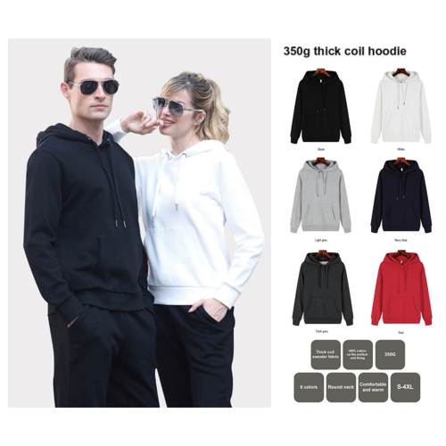 Unisex Stock 100% Cotton Hoodie with Kangaroo Pocket - 350 2
