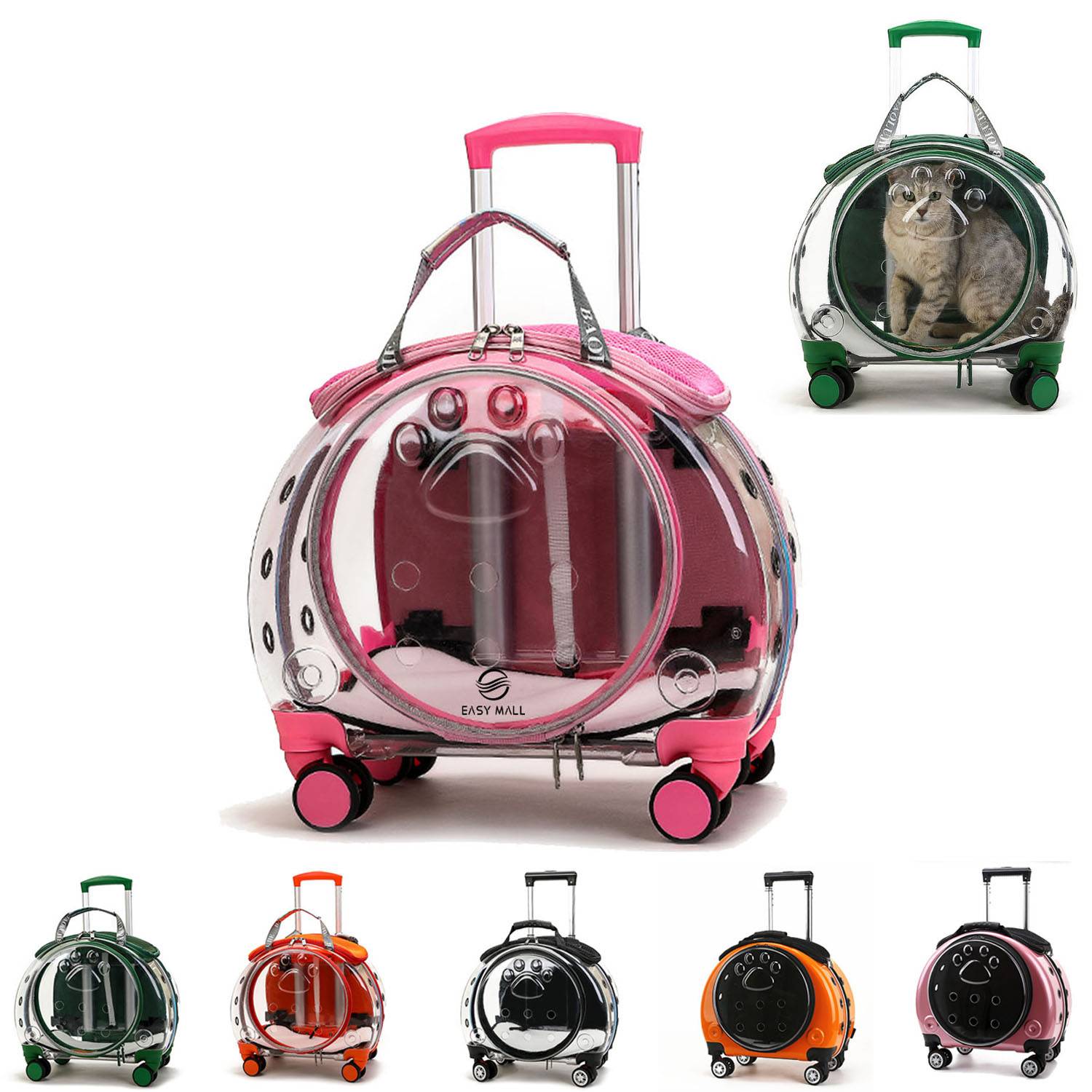 Full Transparent Pet Trolley Box Dog Bag 10