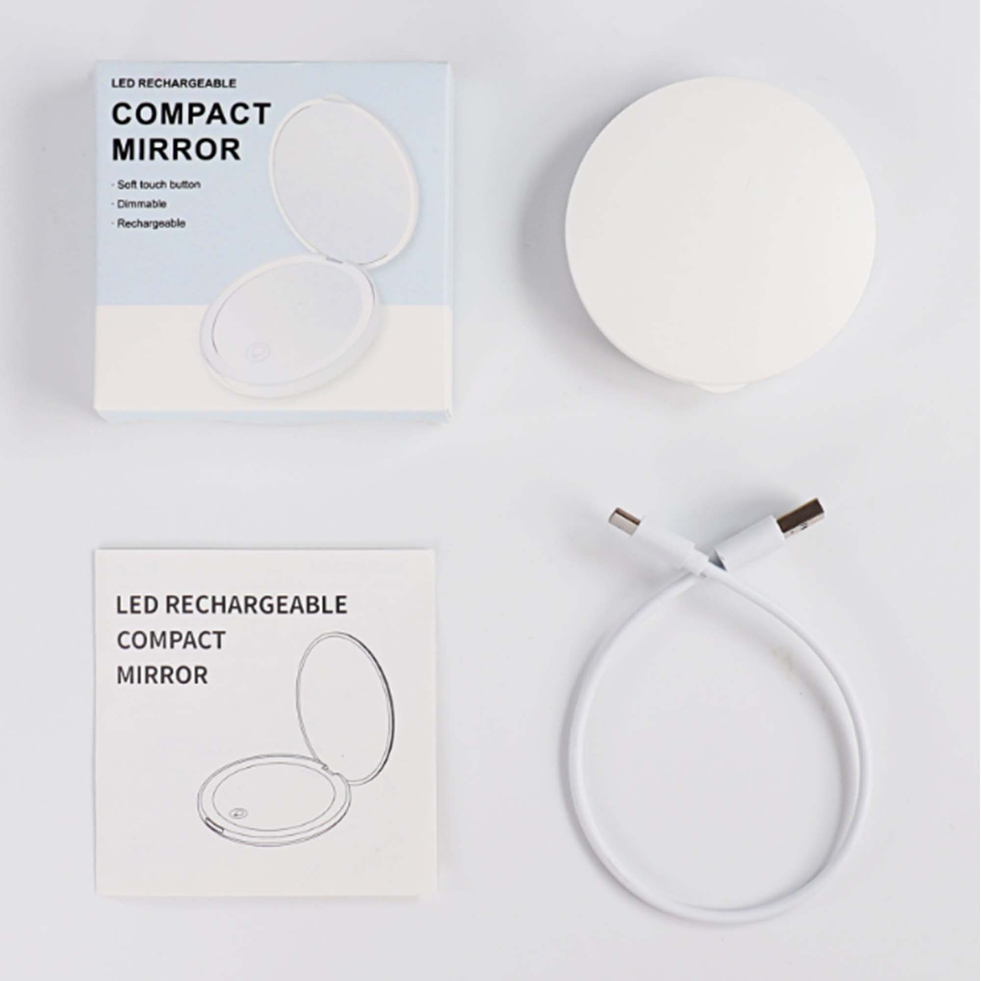 Rechargeable Foldable LED Makeup mirror 3
