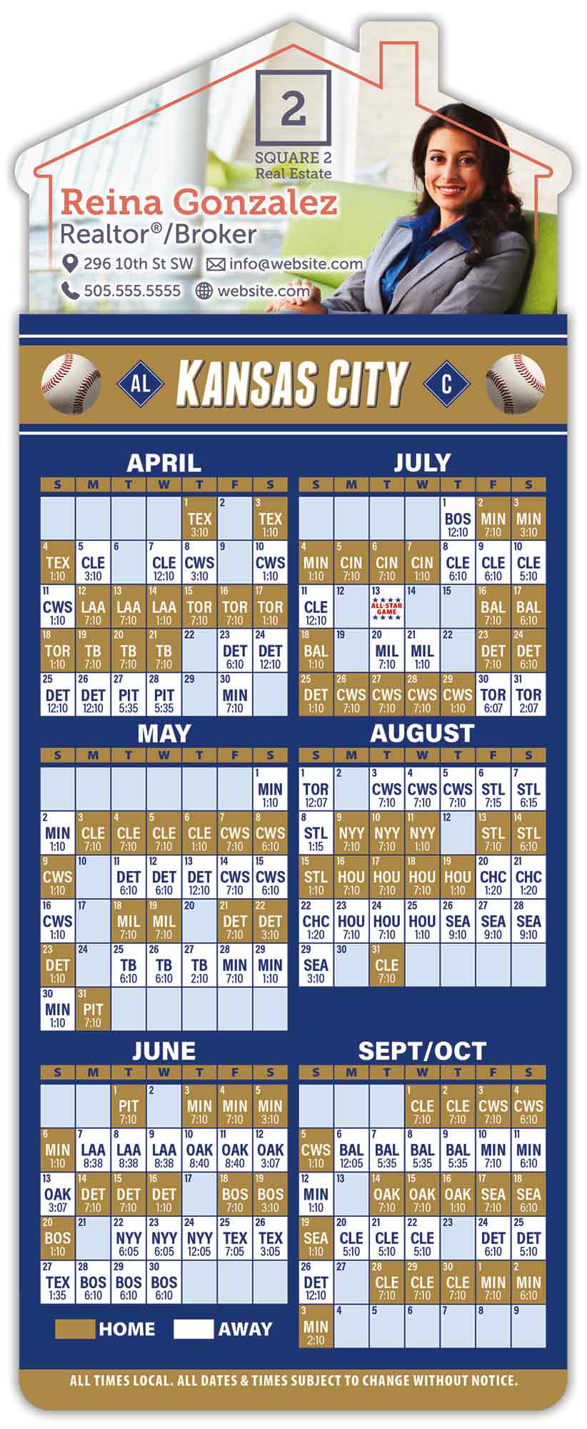 Magna-Card House Shape Magnet - Baseball Schedules (3.5 x 9) 1