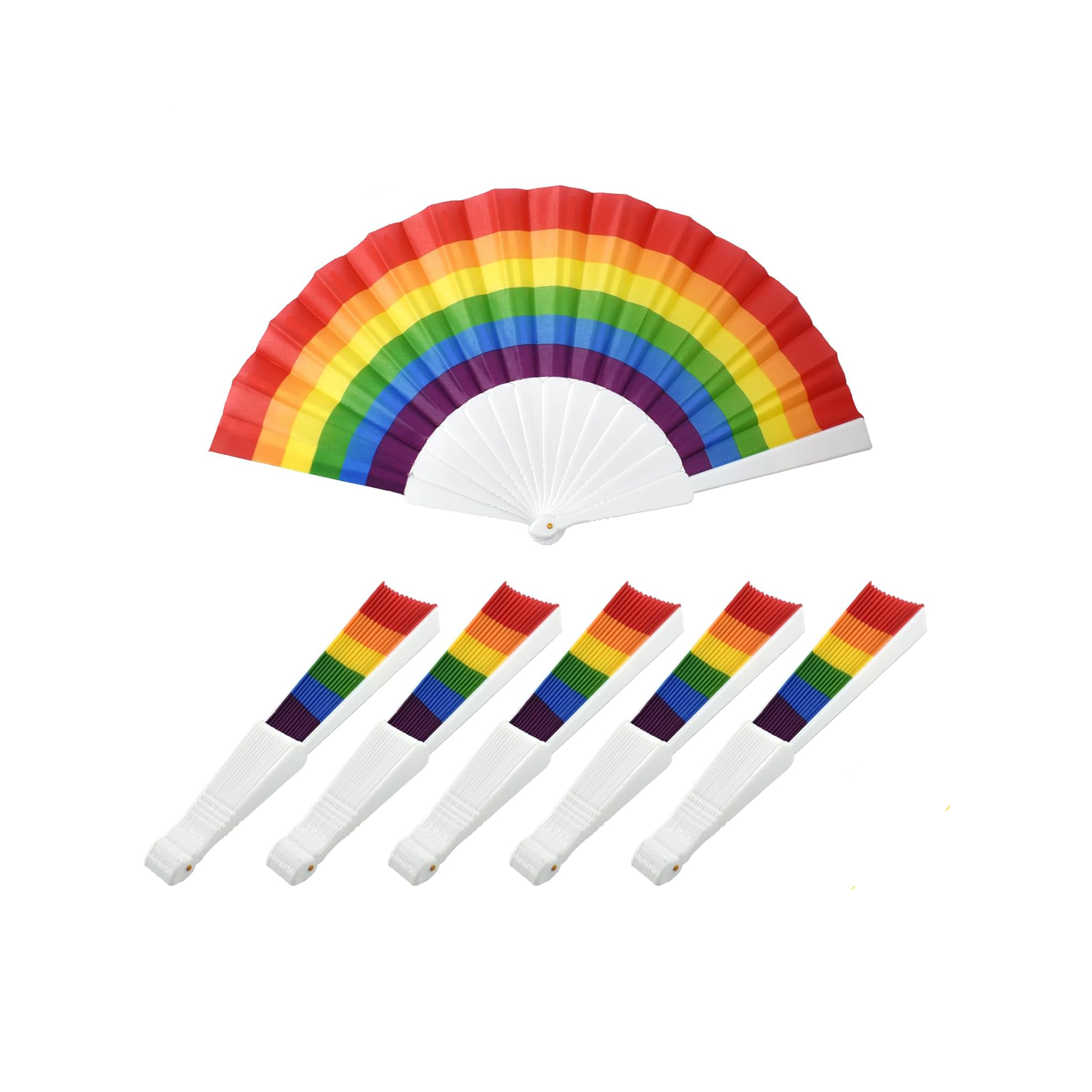 Folding Rainbow Cloth Fan 2