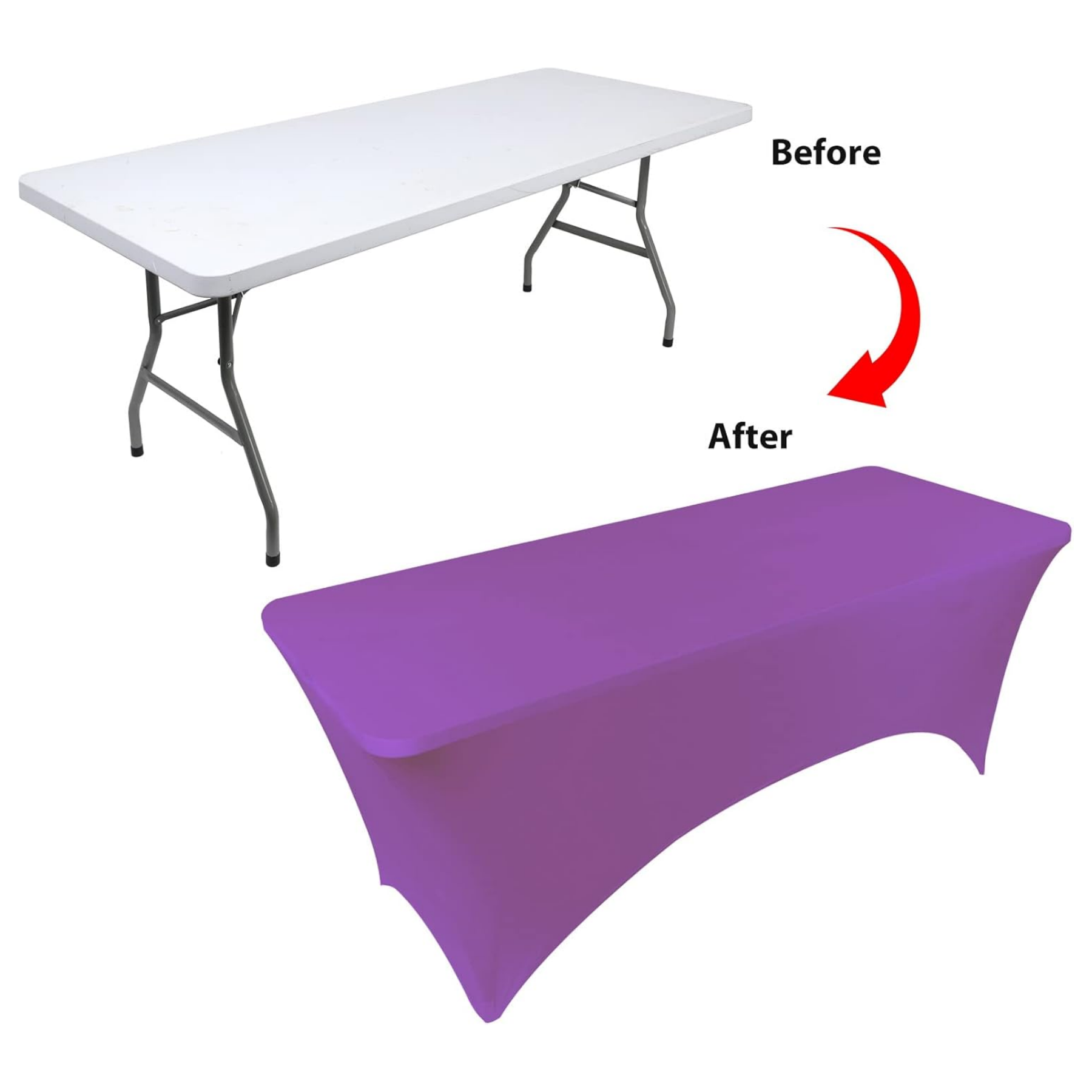 Spandex Tablecloth Table Covers for 6 Foot Tables 4