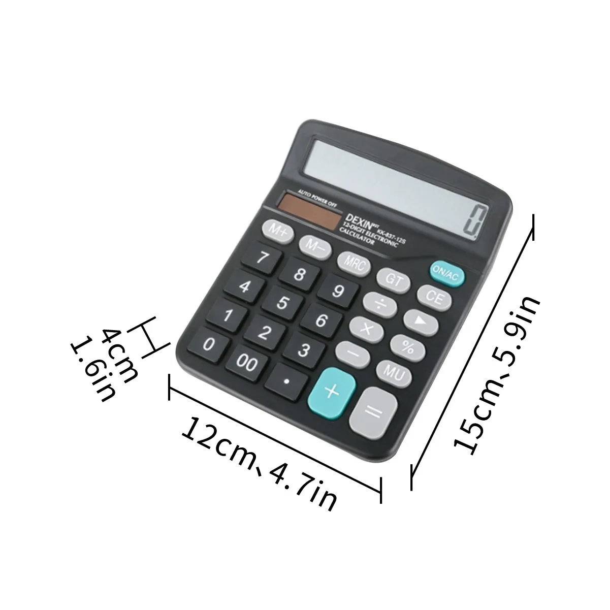 12 Digit Dual Power Desktop Calculator With Large Display 3