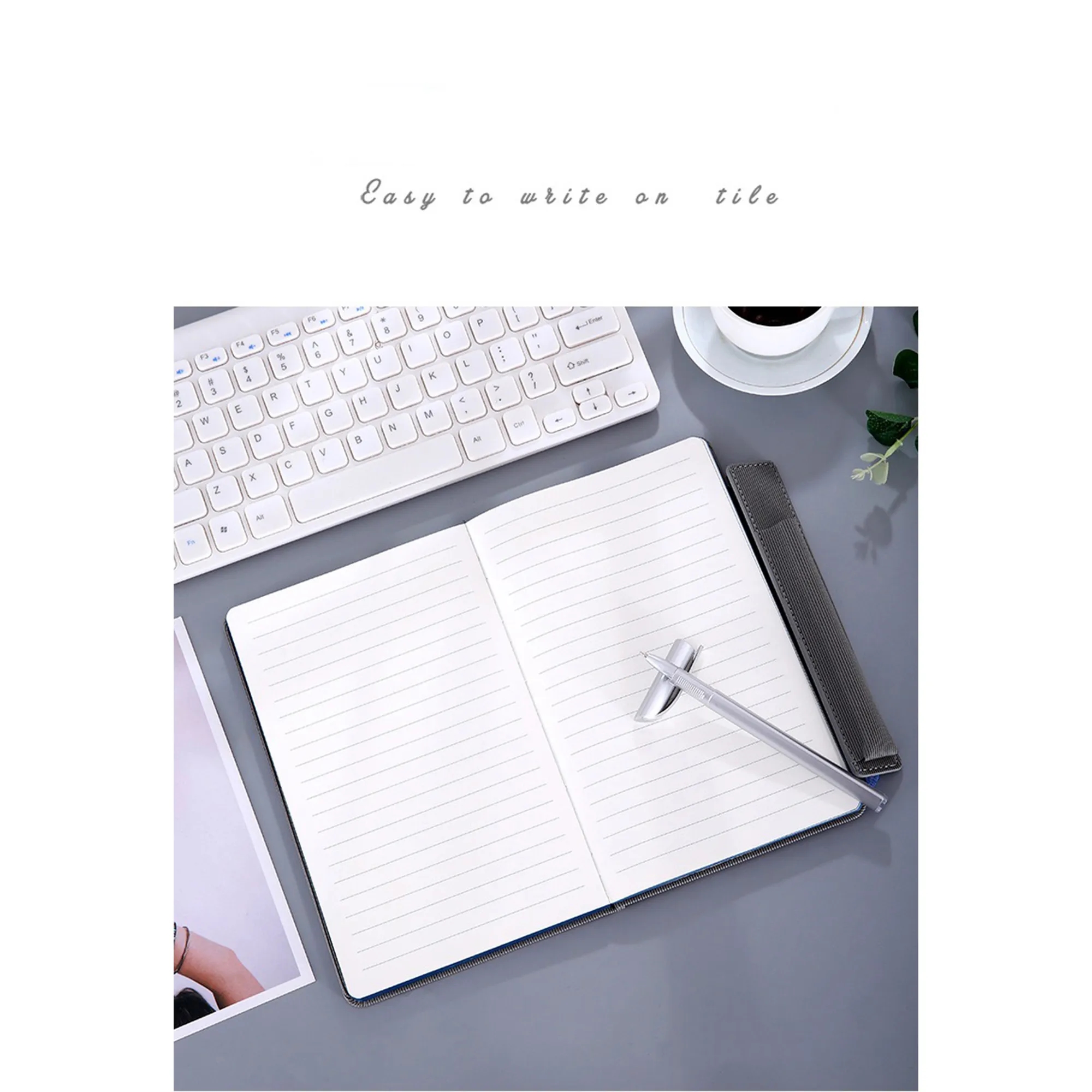 A5 Leather Notebook with Pen Slot and Elastic Band 6