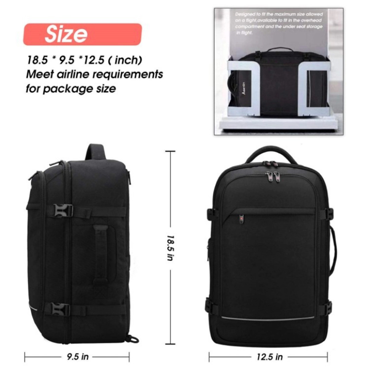17 Inch Large Water Resistant Computer Travel Backpack 3
