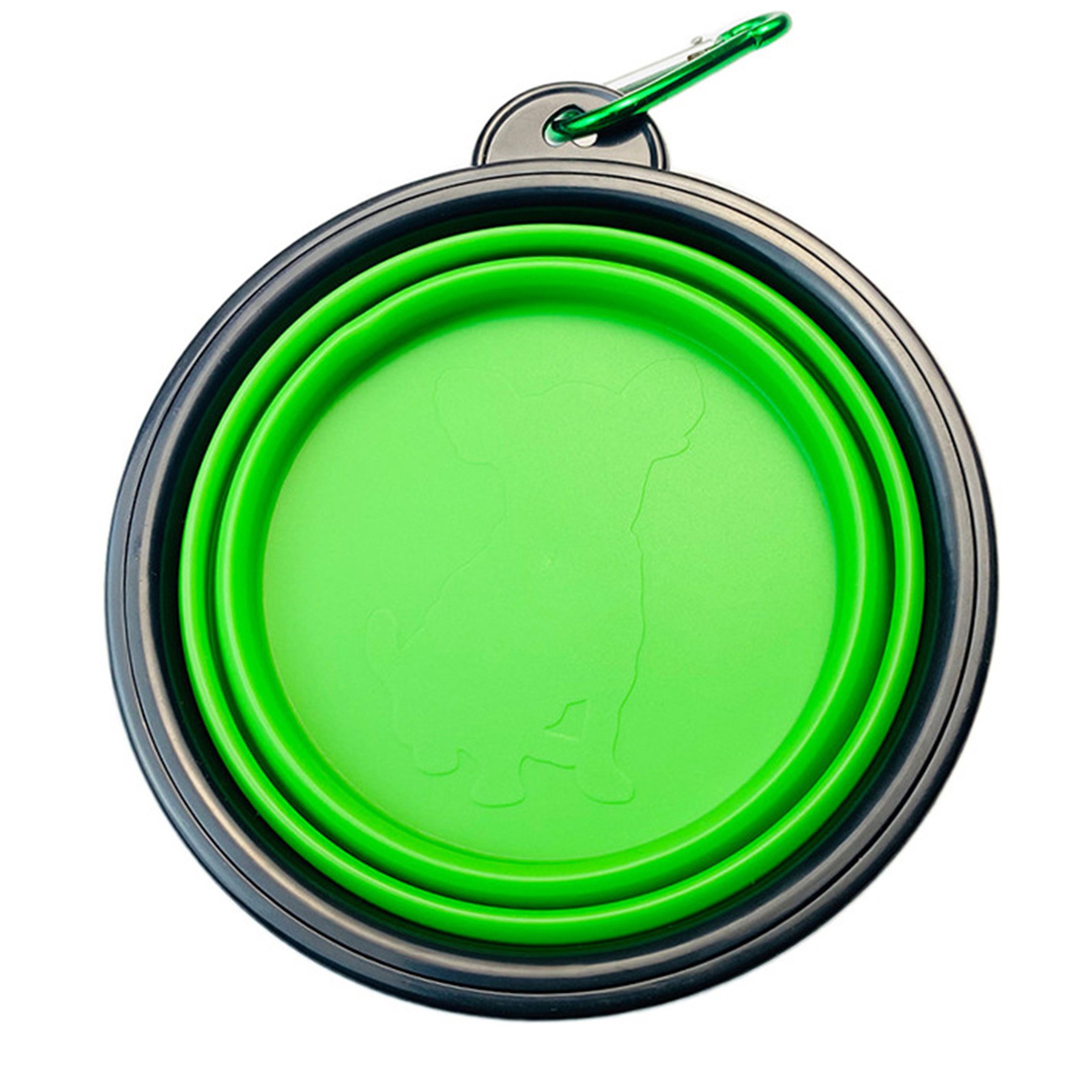 Collapsible Tpe Dog Bowl With Carabiner 2