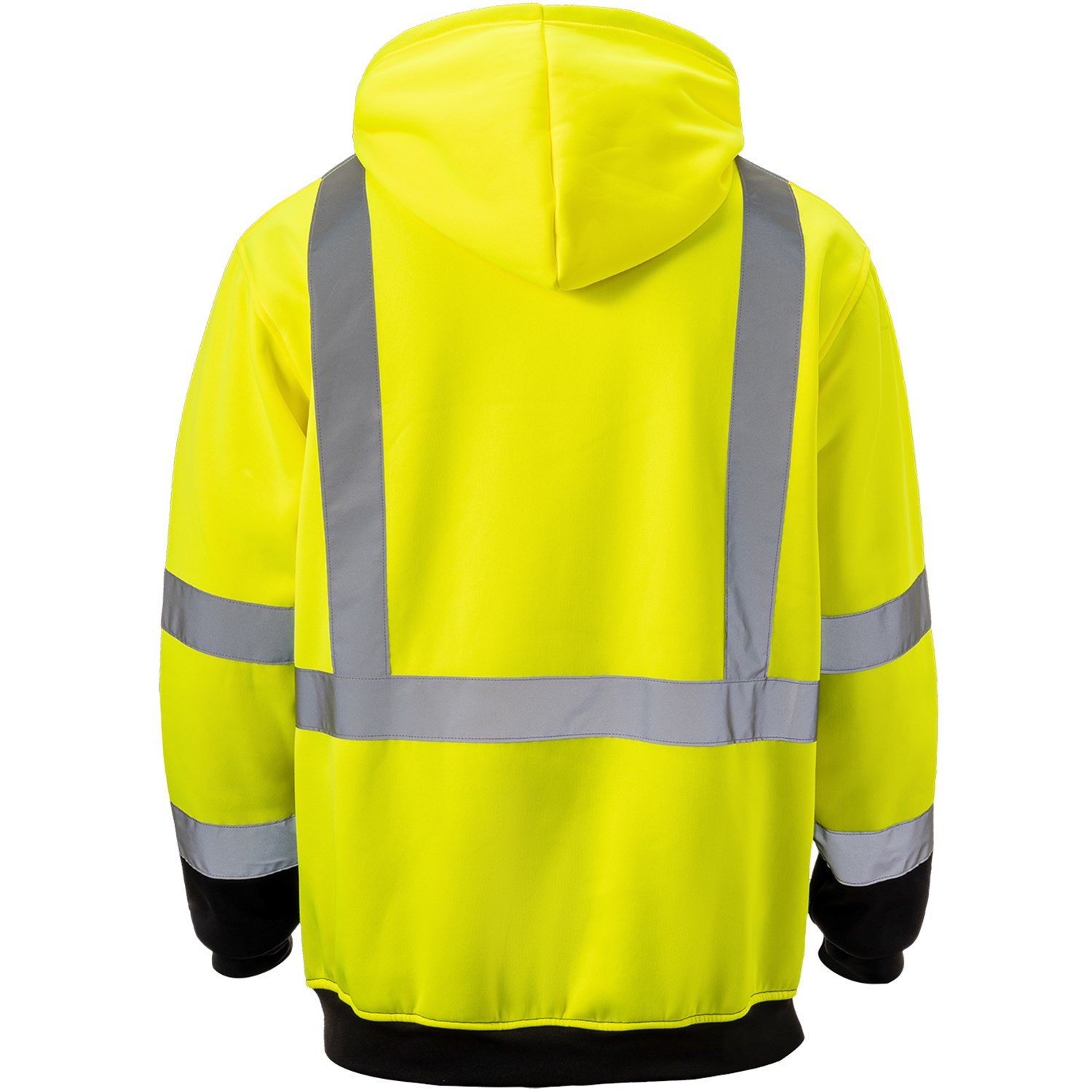 Class 3 Reflective Tape Safety Hoodie with Dual Mic Tabs & Kangaroo Pocket 3