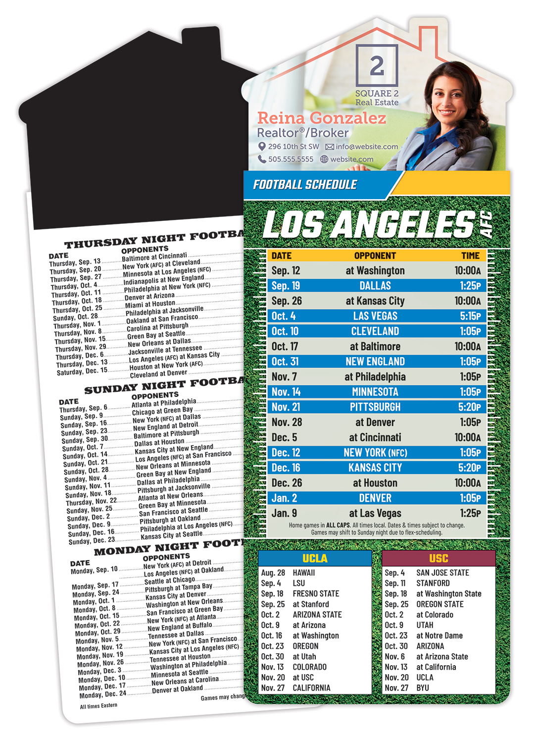 Magna-Card House Shape Magnet Football Schedules (3.5x9)