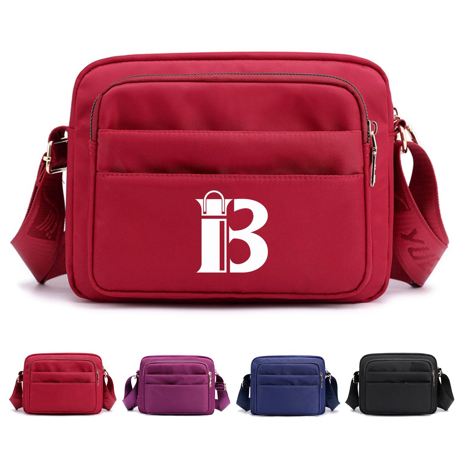 Five-Layers red purple Oxford Messenger cross-body Bag 2