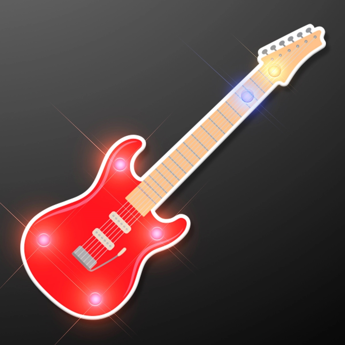 Red Guitar Flashing LED Light Pin 4