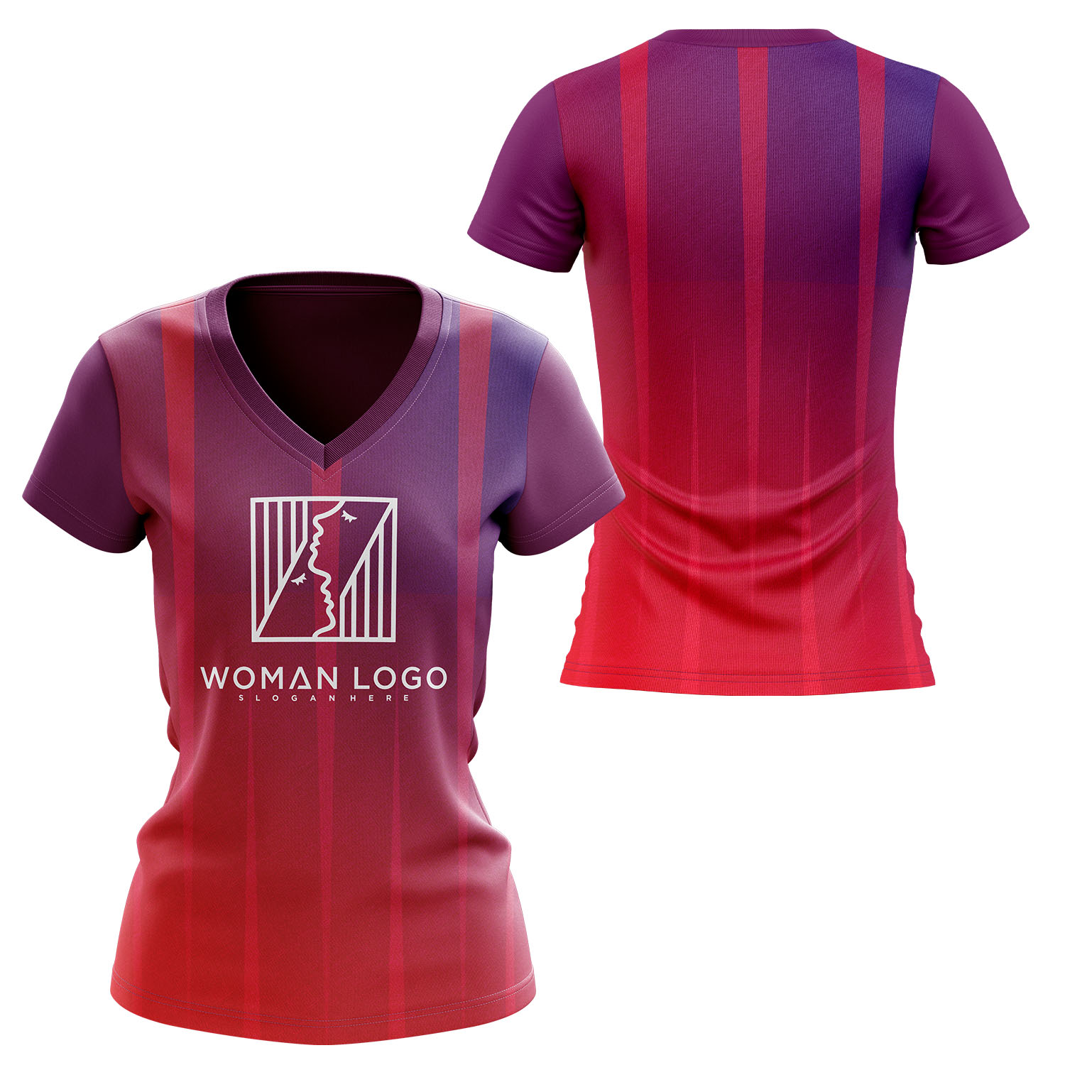 Women 150 GSM Poly Interlock Performance Short Sleeve Sublimation V-Neck T-shirt 3