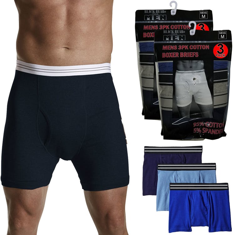 Men's Knit Boxer Briefs - Assorted Small 3 Pack 2