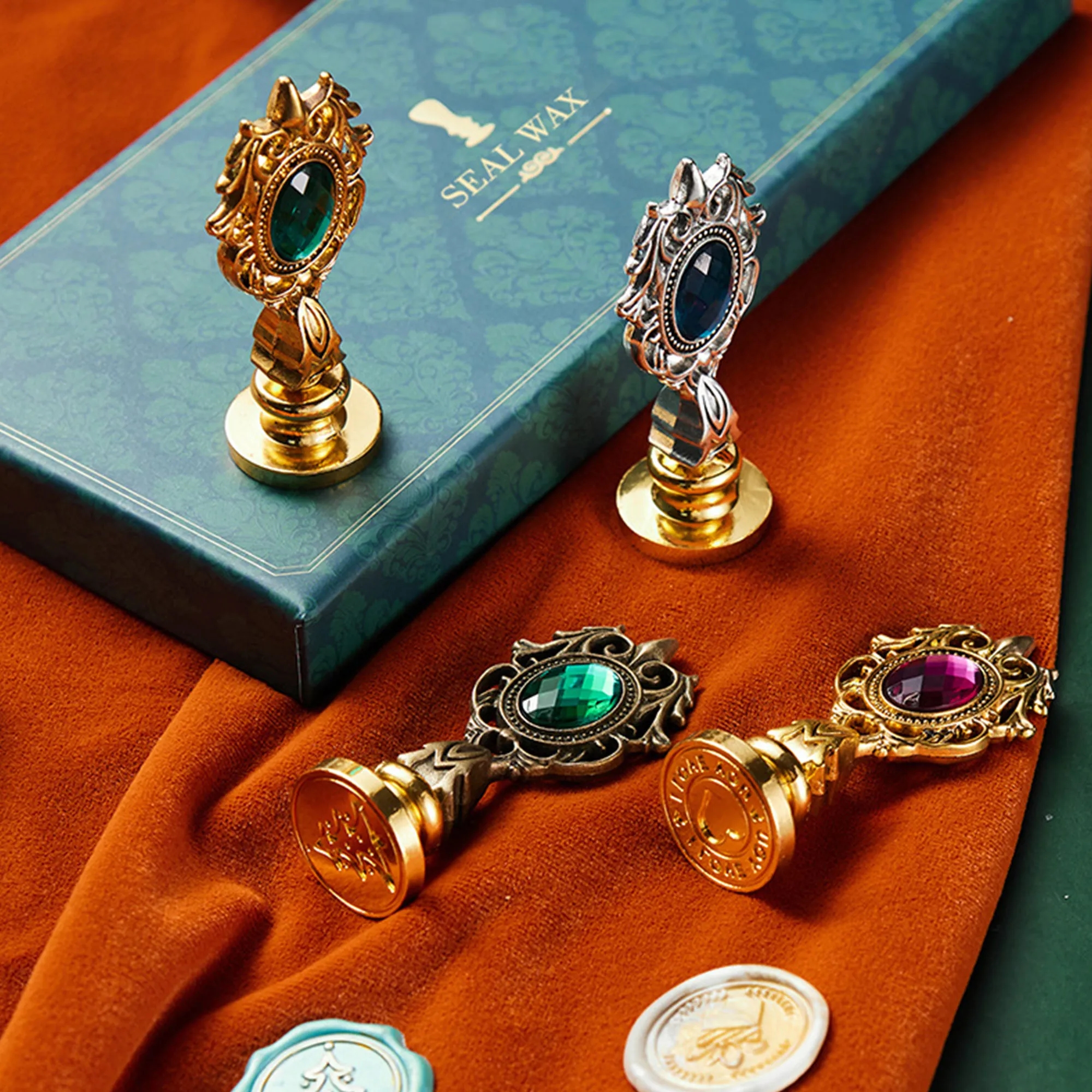Elegant Vintage Wax Seal Stamp Set With Wax Beads For Gifts 3