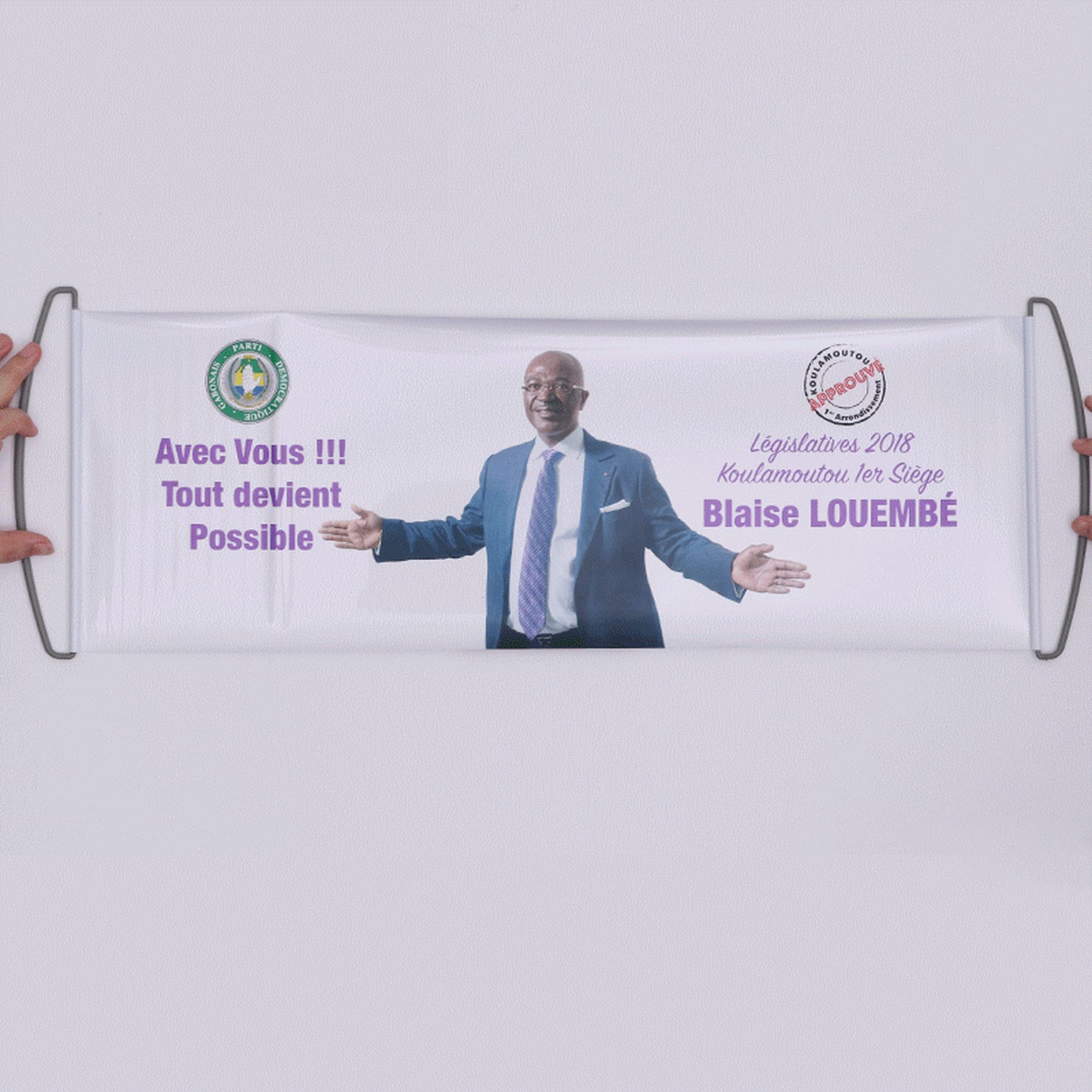 Rolling Up Banner Automatic Contraction Handheld Flag 3